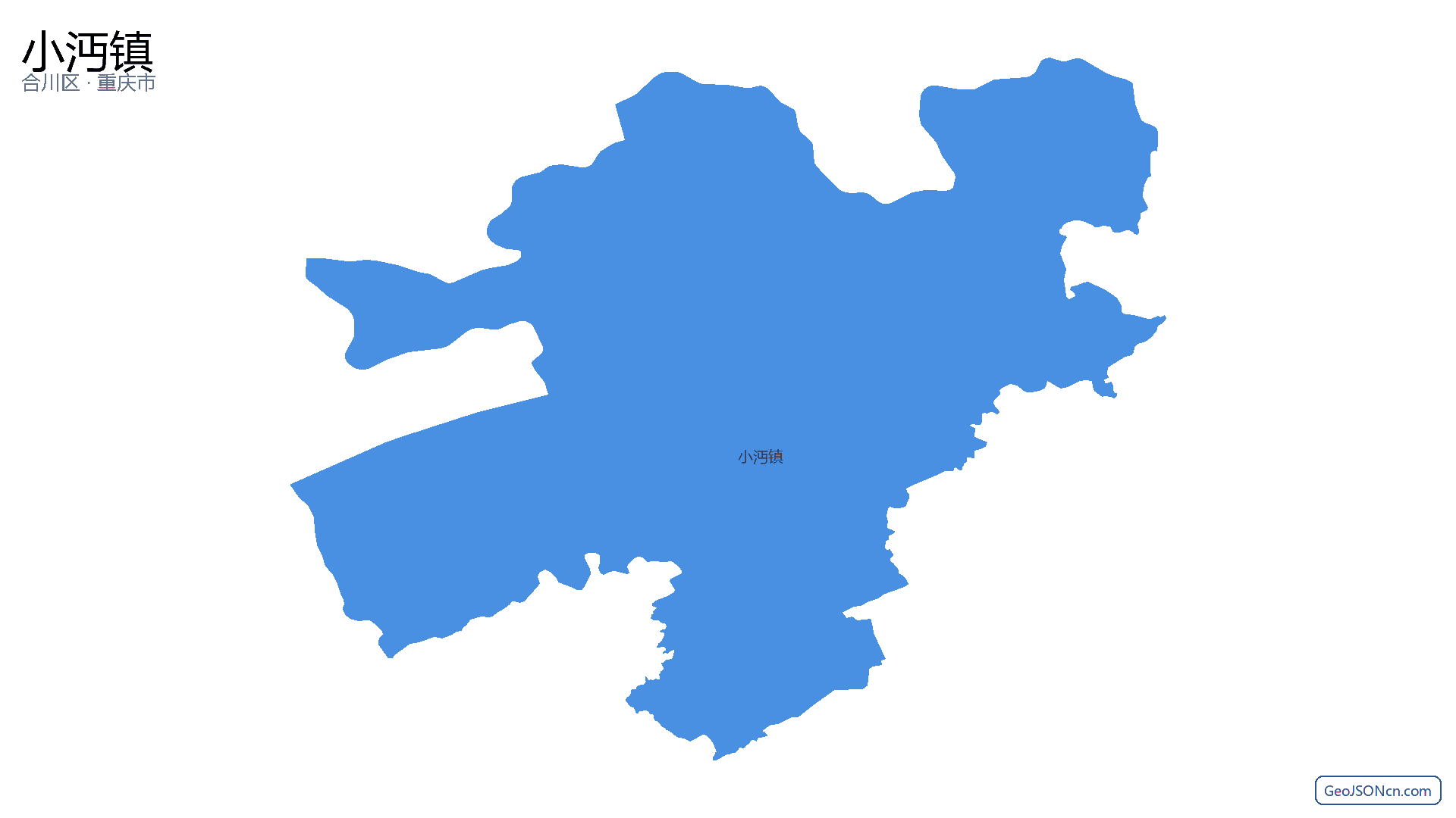 小沔镇行政区划边界地图（合川区·重庆市）,提供GeoJSON、SHP矢量边界数据下载及高清地图大图(PNG/JPG) - GeoJSONcn.com