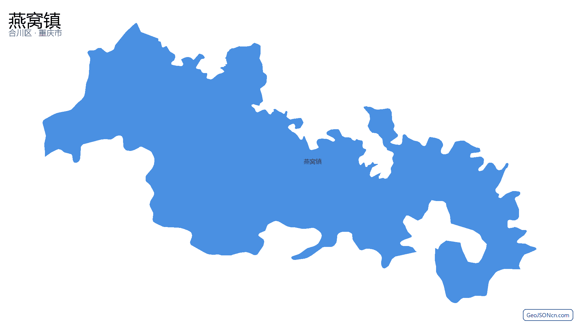 燕窝镇行政区划边界地图(合川区·重庆市),提供GeoJSON、SHP矢量边界数据下载及高清地图大图(PNG/JPG) - GeoJSONcn.com