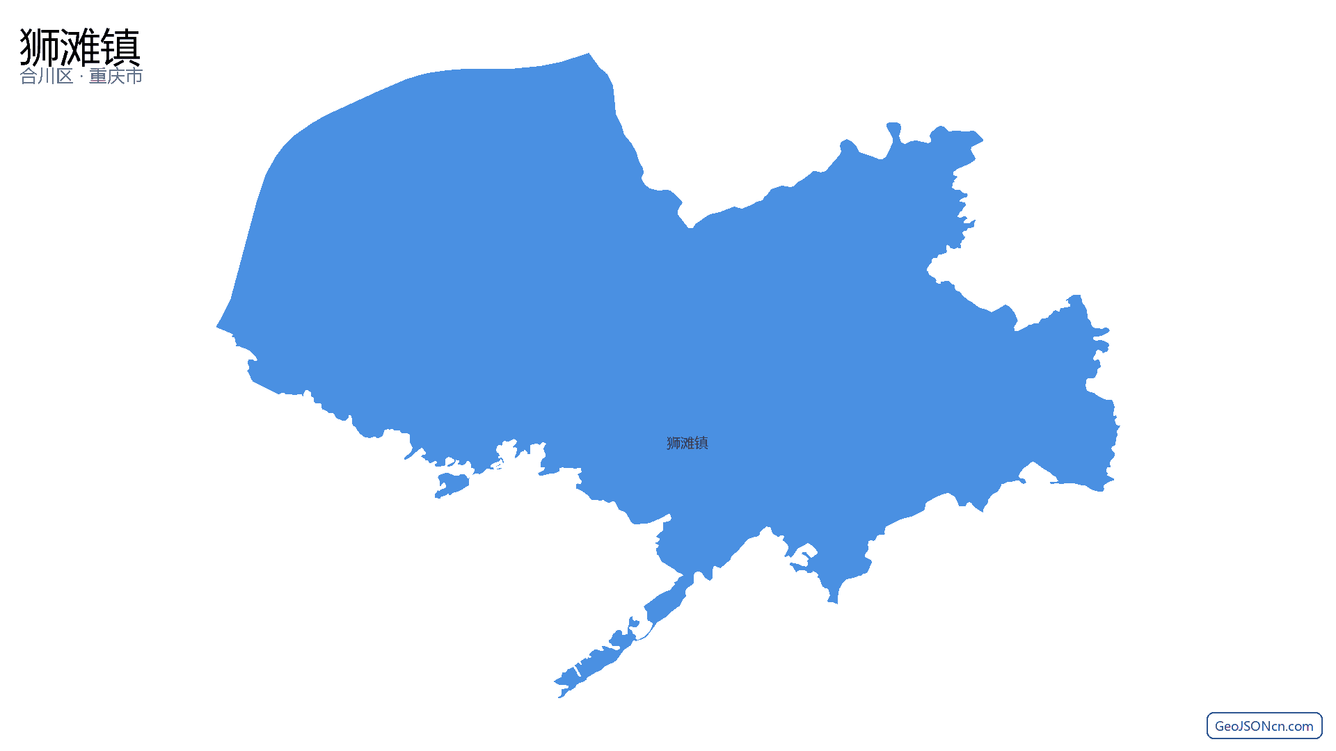 狮滩镇行政区划边界地图(合川区·重庆市),提供GeoJSON、SHP矢量边界数据下载及高清地图大图(PNG/JPG) - GeoJSONcn.com