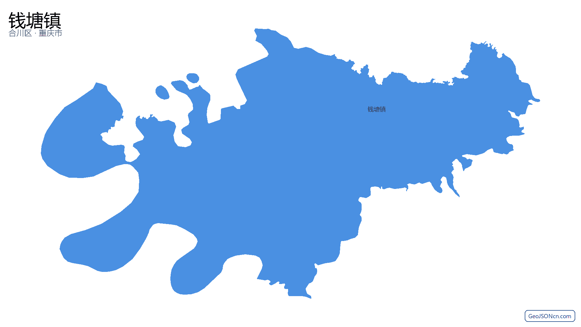 钱塘镇行政区划边界地图（合川区·重庆市）,提供GeoJSON、SHP矢量边界数据下载及高清地图大图(PNG/JPG) - GeoJSONcn.com