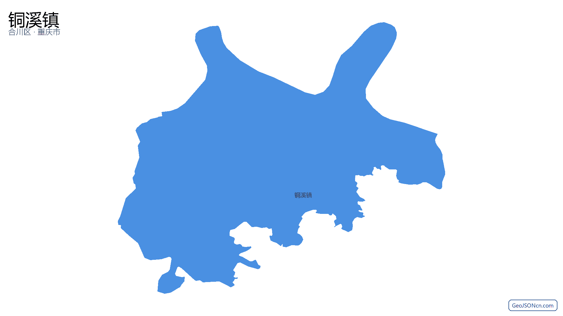 铜溪镇行政区划边界地图（合川区·重庆市）,提供GeoJSON、SHP矢量边界数据下载及高清地图大图(PNG/JPG) - GeoJSONcn.com