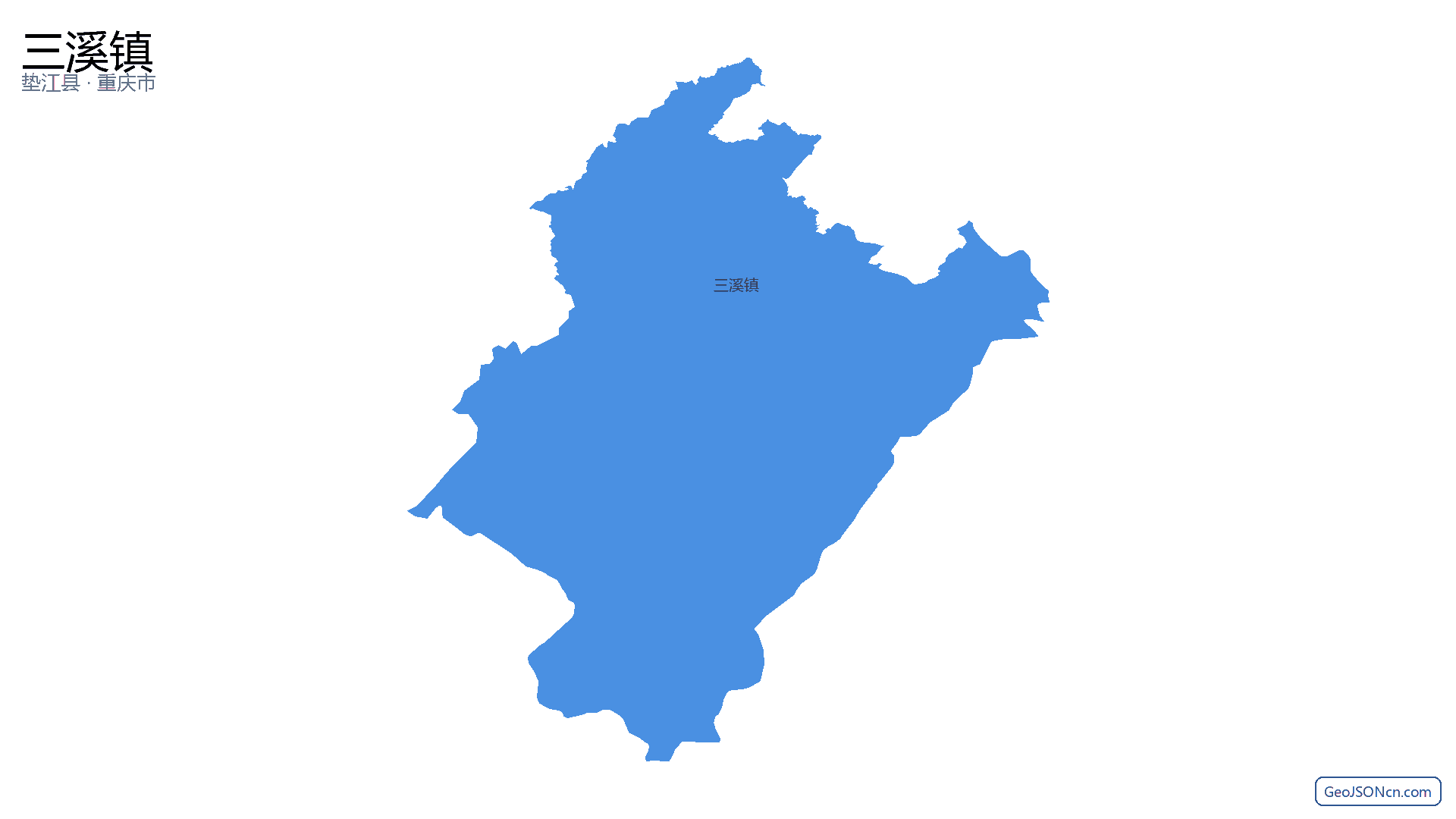 三溪镇行政区划边界地图(垫江县·重庆市),提供GeoJSON、SHP矢量边界数据下载及高清地图大图(PNG/JPG) - GeoJSONcn.com