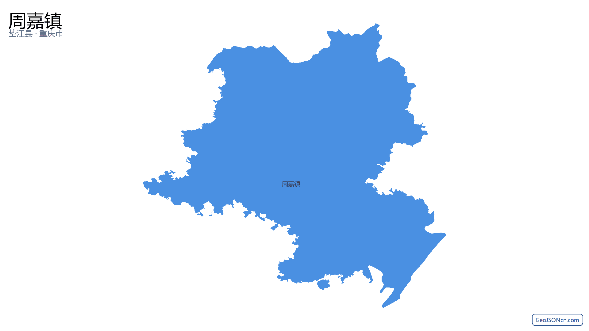 周嘉镇行政区划边界地图（垫江县·重庆市）,提供GeoJSON、SHP矢量边界数据下载及高清地图大图(PNG/JPG) - GeoJSONcn.com