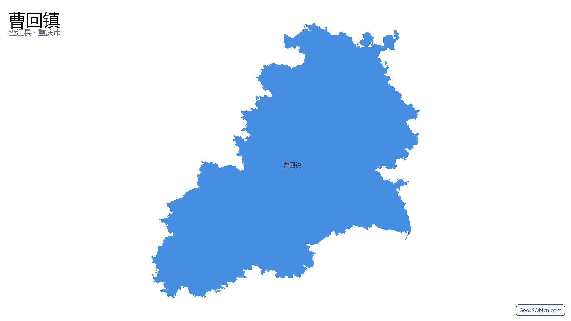 曹回镇行政区划边界地图(垫江县·重庆市),提供GeoJSON、SHP矢量边界数据下载及高清地图大图(PNG/JPG) - GeoJSONcn.com