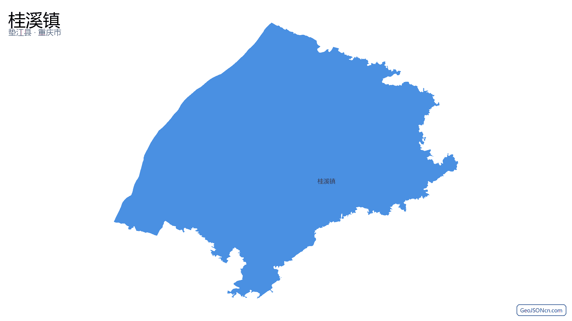 桂溪镇行政区划边界地图(垫江县·重庆市),提供GeoJSON、SHP矢量边界数据下载及高清地图大图(PNG/JPG) - GeoJSONcn.com