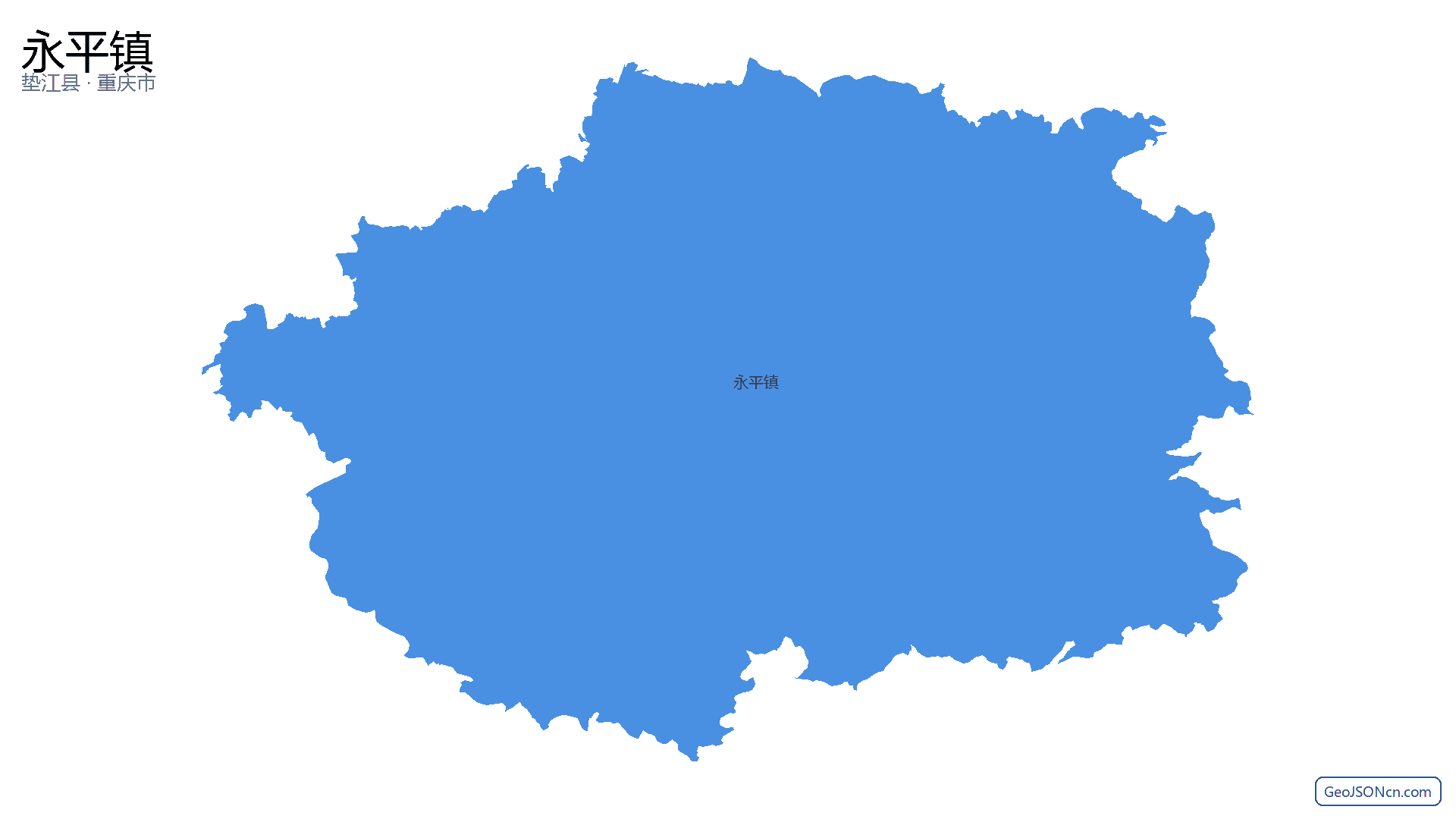 永平镇行政区划边界地图（垫江县·重庆市）,提供GeoJSON、SHP矢量边界数据下载及高清地图大图(PNG/JPG) - GeoJSONcn.com