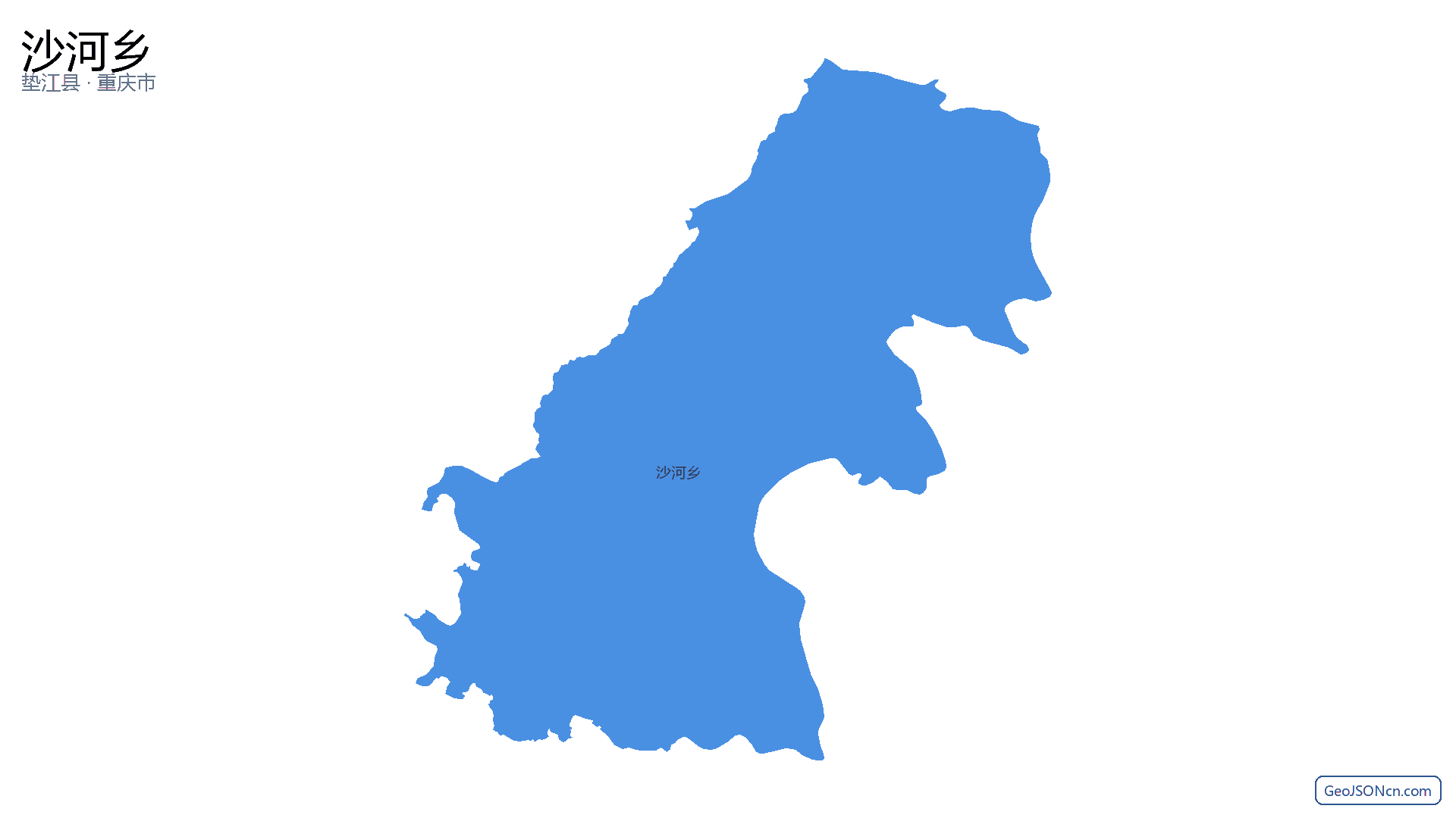 沙河乡行政区划边界地图(垫江县·重庆市),提供GeoJSON、SHP矢量边界数据下载及高清地图大图(PNG/JPG) - GeoJSONcn.com