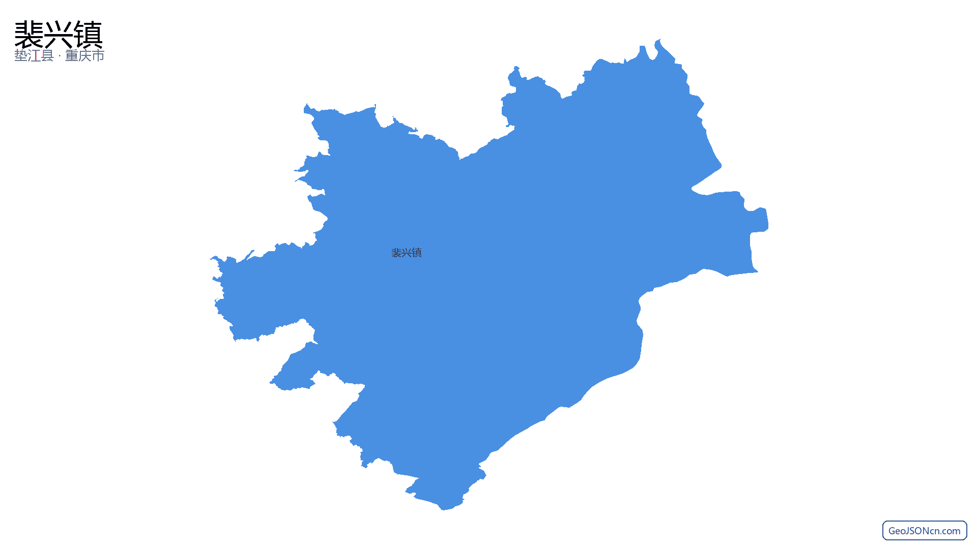 裴兴镇行政区划边界地图(垫江县·重庆市),提供GeoJSON、SHP矢量边界数据下载及高清地图大图(PNG/JPG) - GeoJSONcn.com