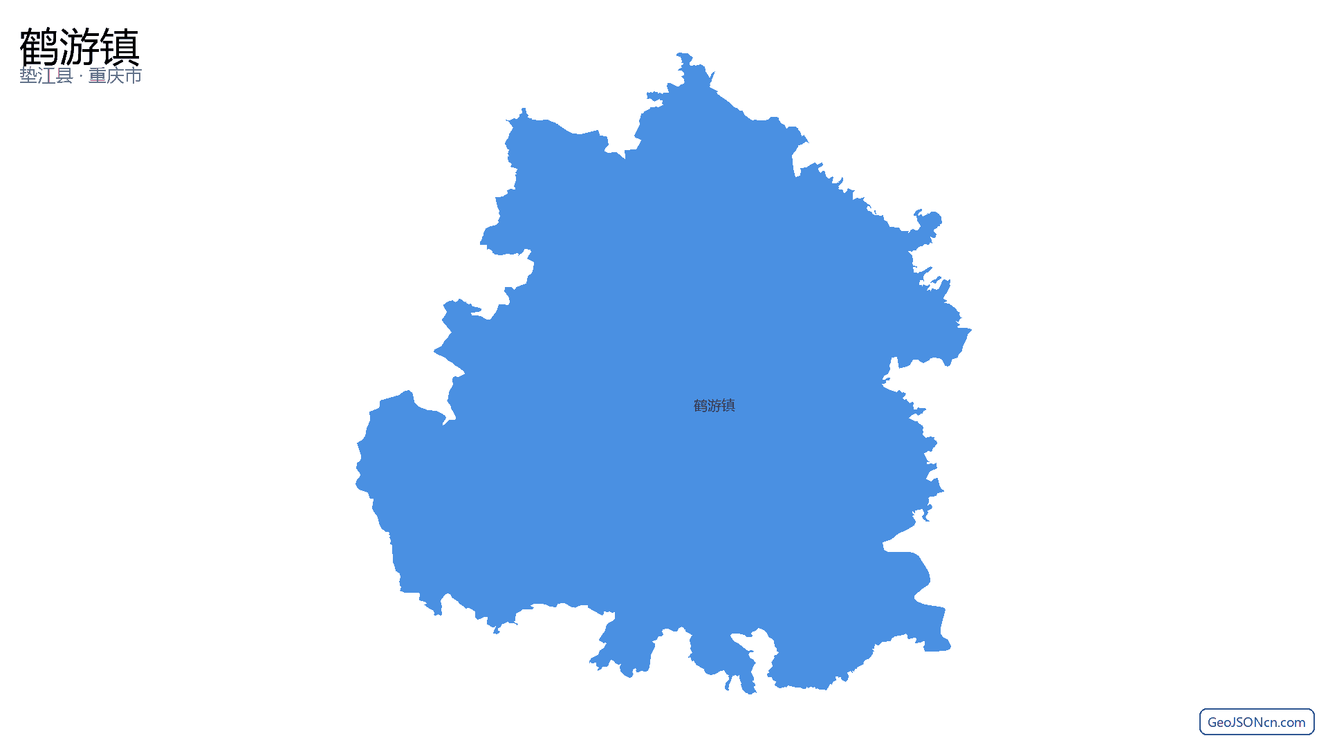 鹤游镇行政区划边界地图(垫江县·重庆市),提供GeoJSON、SHP矢量边界数据下载及高清地图大图(PNG/JPG) - GeoJSONcn.com