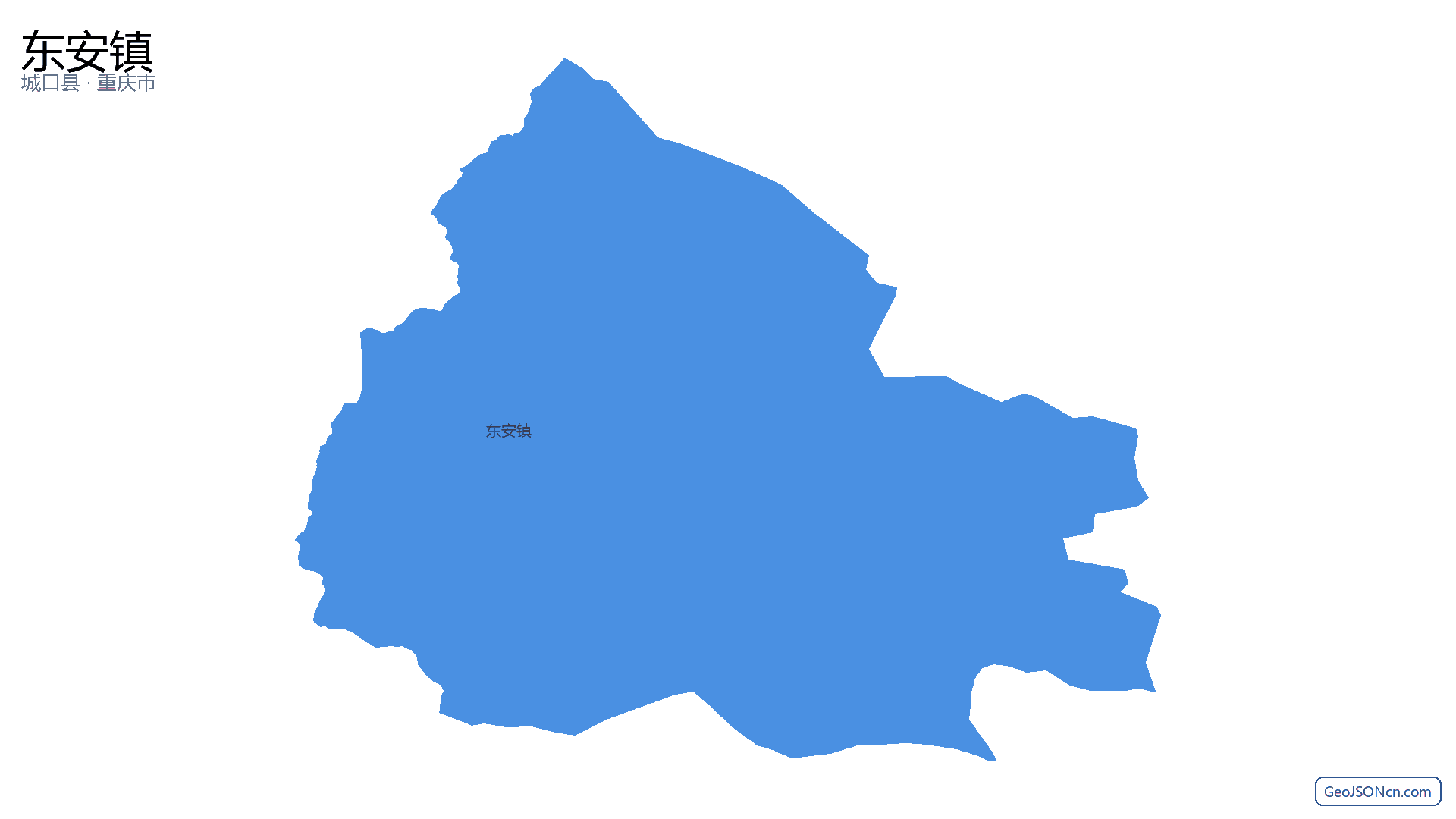 东安镇行政区划边界地图（城口县·重庆市）,提供GeoJSON、SHP矢量边界数据下载及高清地图大图(PNG/JPG) - GeoJSONcn.com