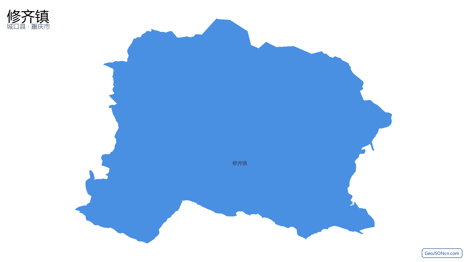 修齐镇行政区划边界地图（城口县·重庆市）,提供GeoJSON、SHP矢量边界数据下载及高清地图大图(PNG/JPG) - GeoJSONcn.com