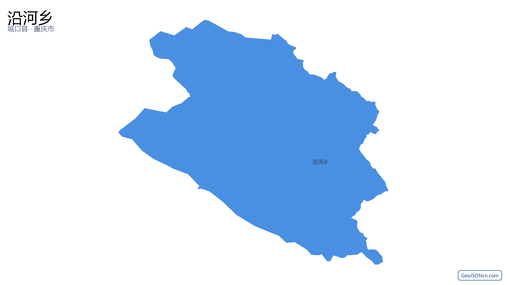 沿河乡行政区划边界地图（城口县·重庆市）,提供GeoJSON、SHP矢量边界数据下载及高清地图大图(PNG/JPG) - GeoJSONcn.com