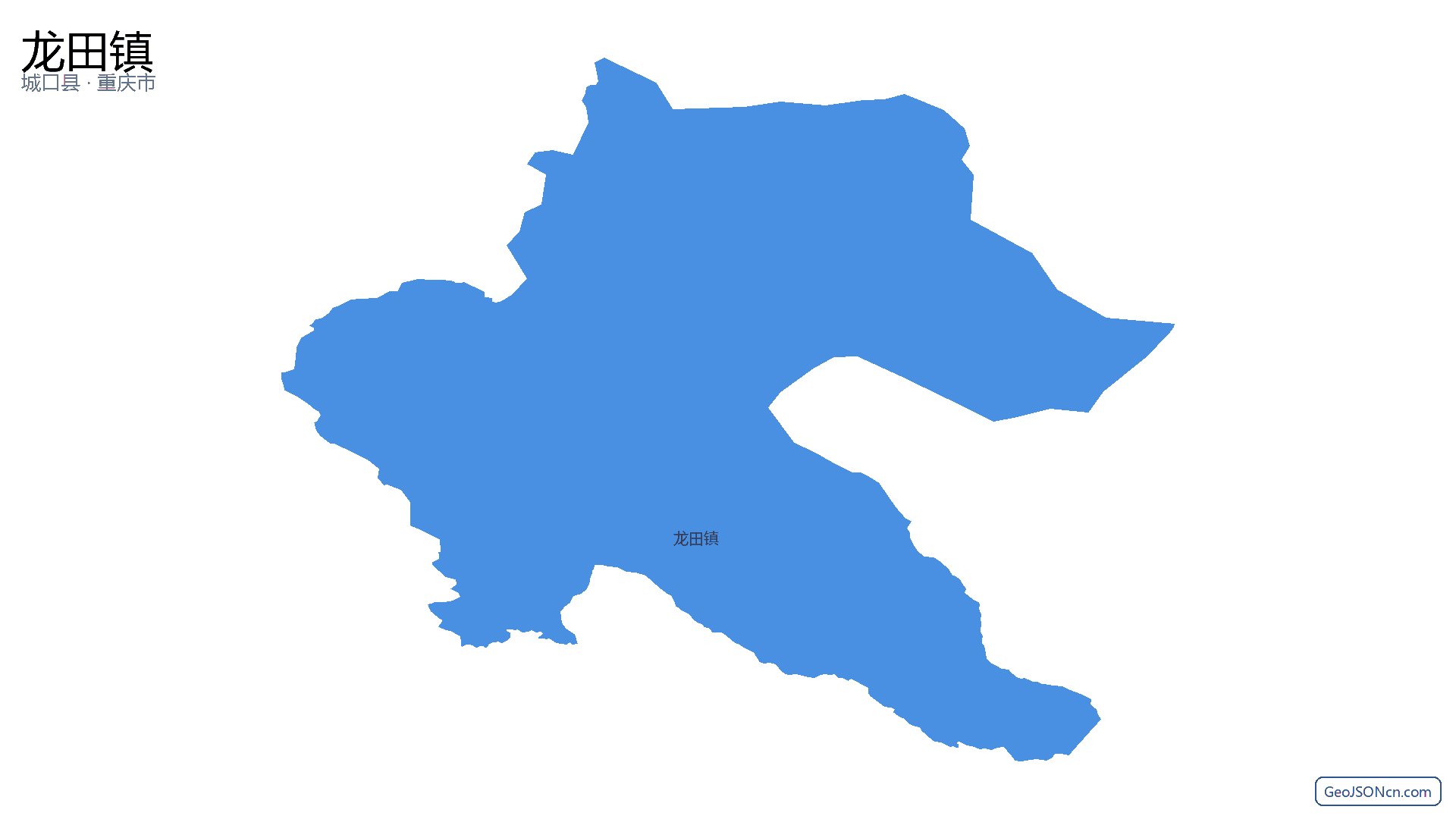龙田镇行政区划边界地图（城口县·重庆市）,提供GeoJSON、SHP矢量边界数据下载及高清地图大图(PNG/JPG) - GeoJSONcn.com