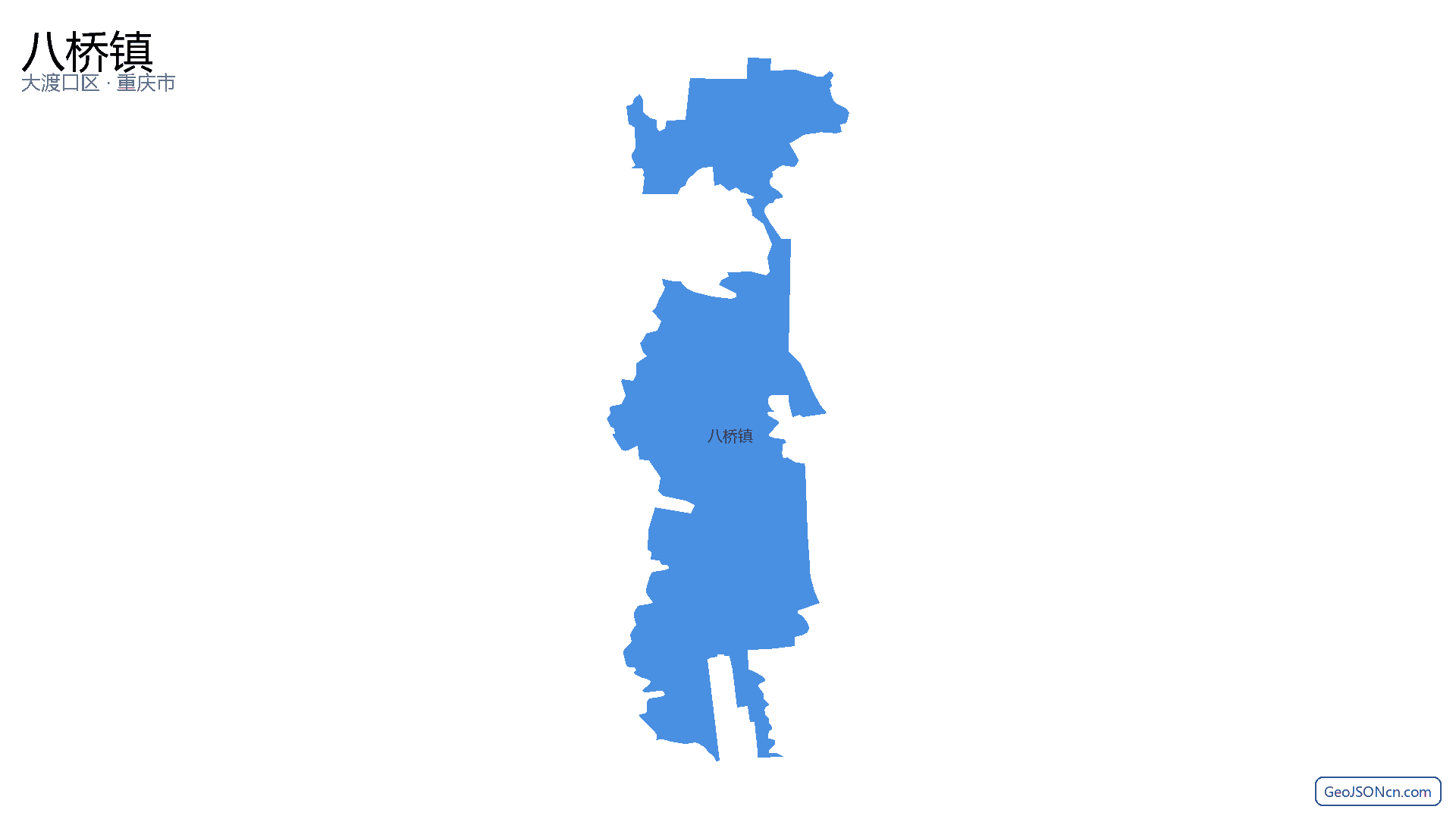 八桥镇行政区划边界地图（大渡口区·重庆市）,提供GeoJSON、SHP矢量边界数据下载及高清地图大图(PNG/JPG) - GeoJSONcn.com