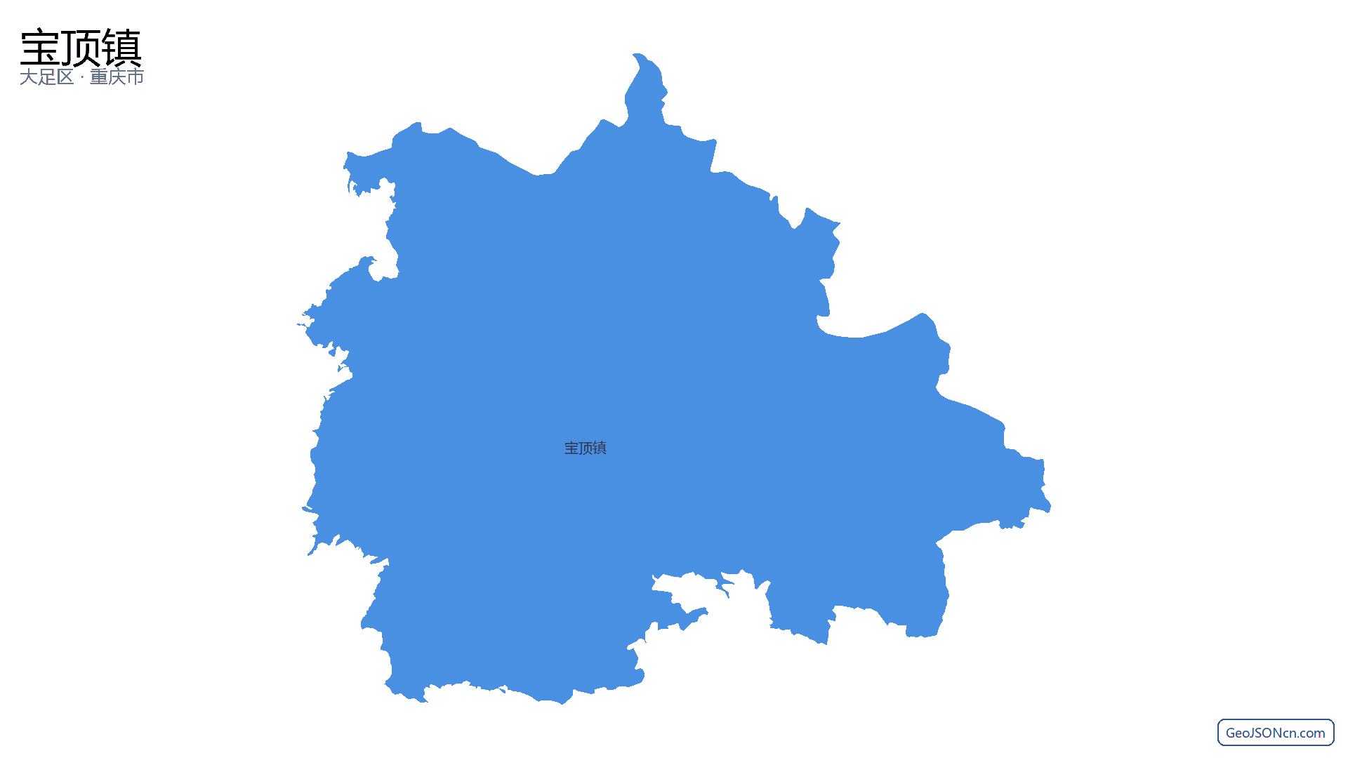 宝顶镇行政区划边界地图(大足区·重庆市),提供GeoJSON、SHP矢量边界数据下载及高清地图大图(PNG/JPG) - GeoJSONcn.com