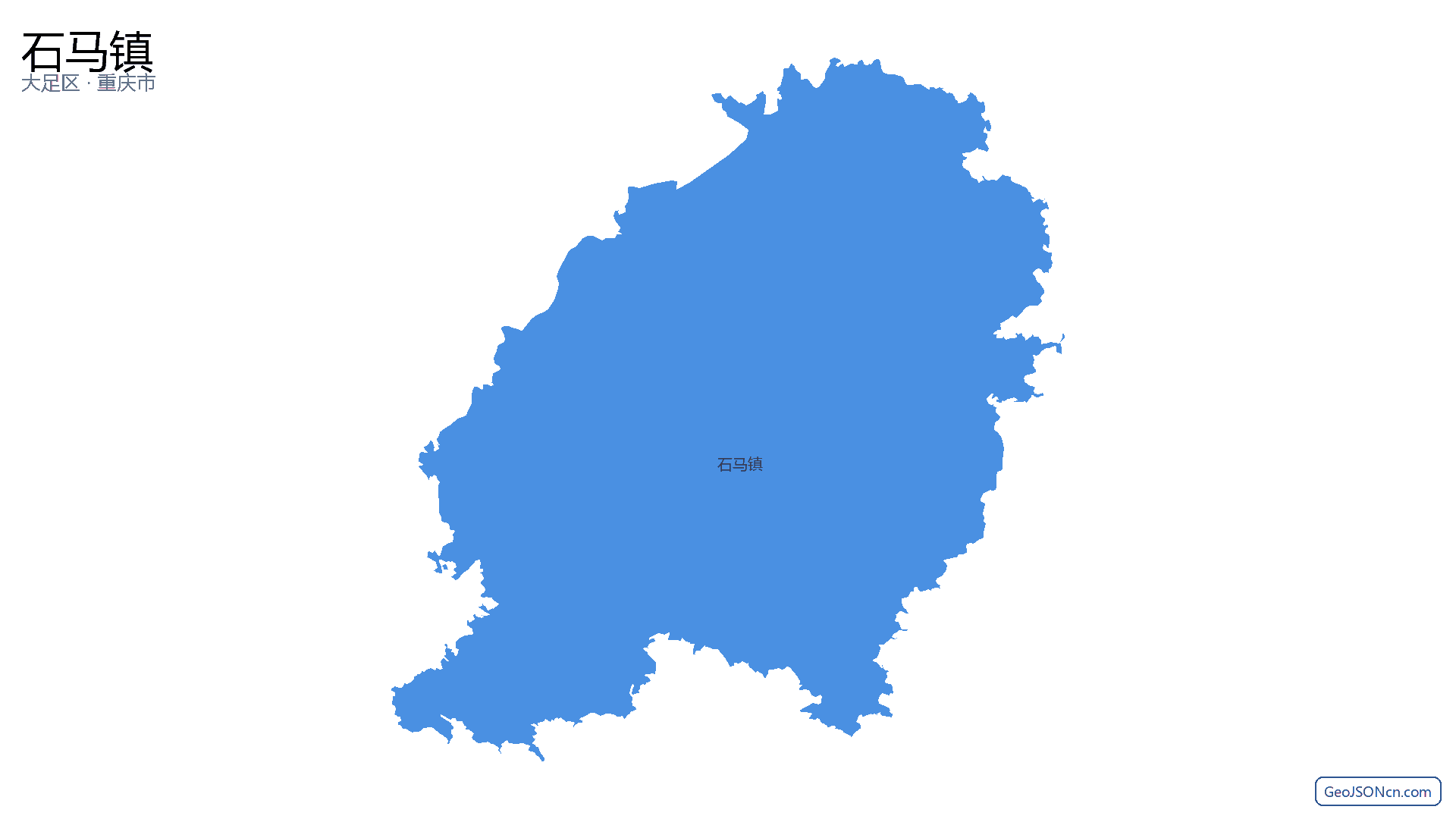 石马镇行政区划边界地图(大足区·重庆市),提供GeoJSON、SHP矢量边界数据下载及高清地图大图(PNG/JPG) - GeoJSONcn.com