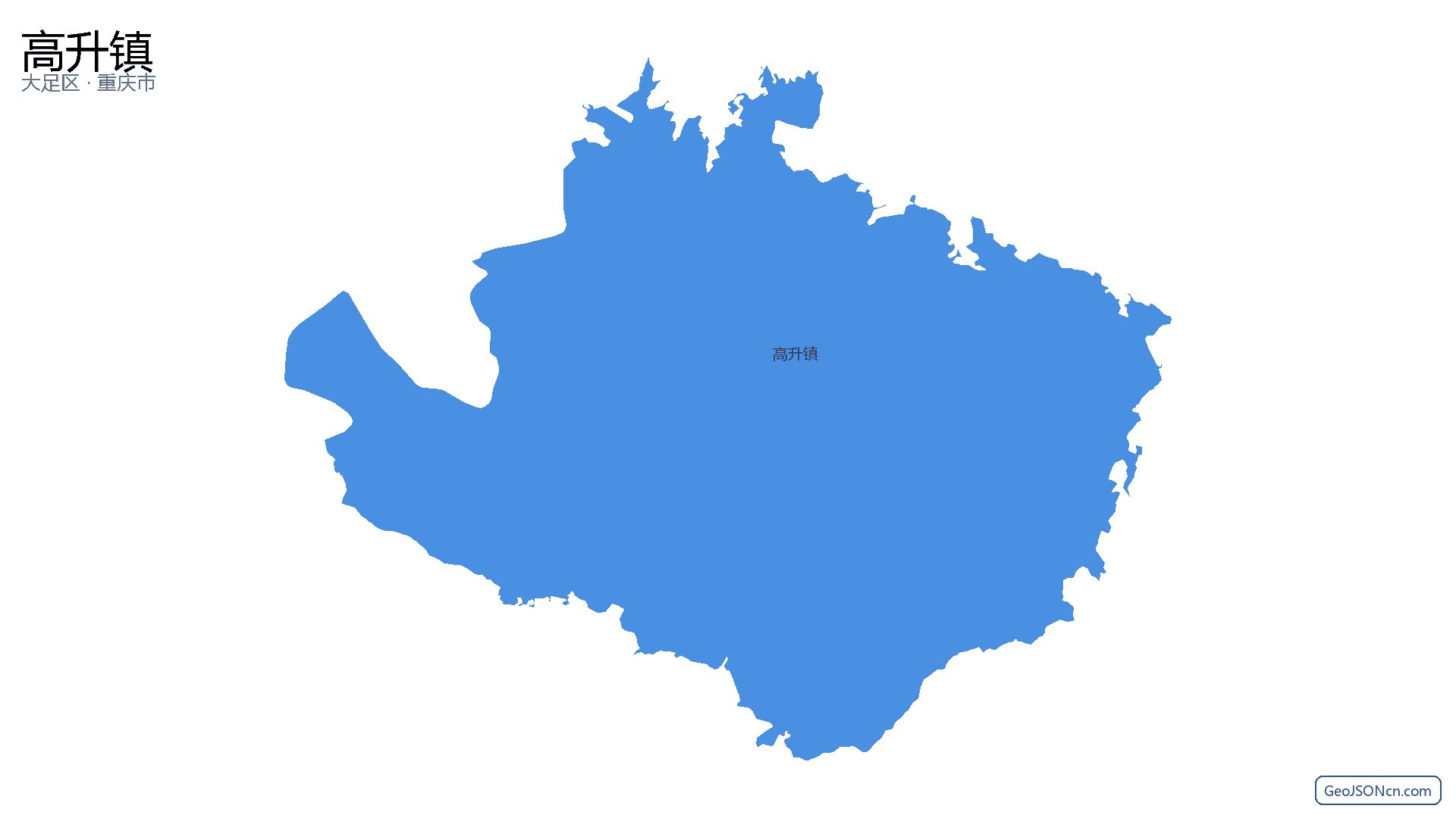 高升镇行政区划边界地图(大足区·重庆市),提供GeoJSON、SHP矢量边界数据下载及高清地图大图(PNG/JPG) - GeoJSONcn.com