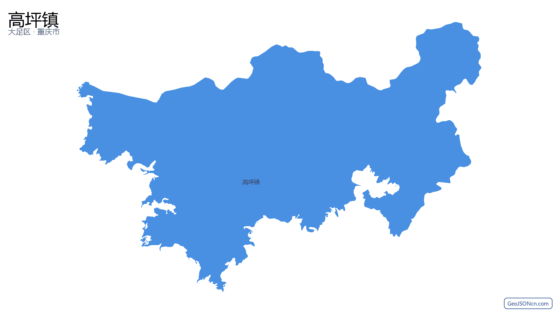 高坪镇行政区划边界地图(大足区·重庆市),提供GeoJSON、SHP矢量边界数据下载及高清地图大图(PNG/JPG) - GeoJSONcn.com