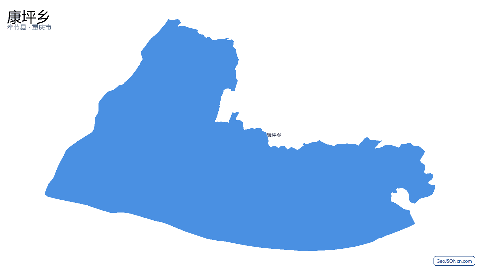 康坪乡行政区划边界地图（奉节县·重庆市）,提供GeoJSON、SHP矢量边界数据下载及高清地图大图(PNG/JPG) - GeoJSONcn.com