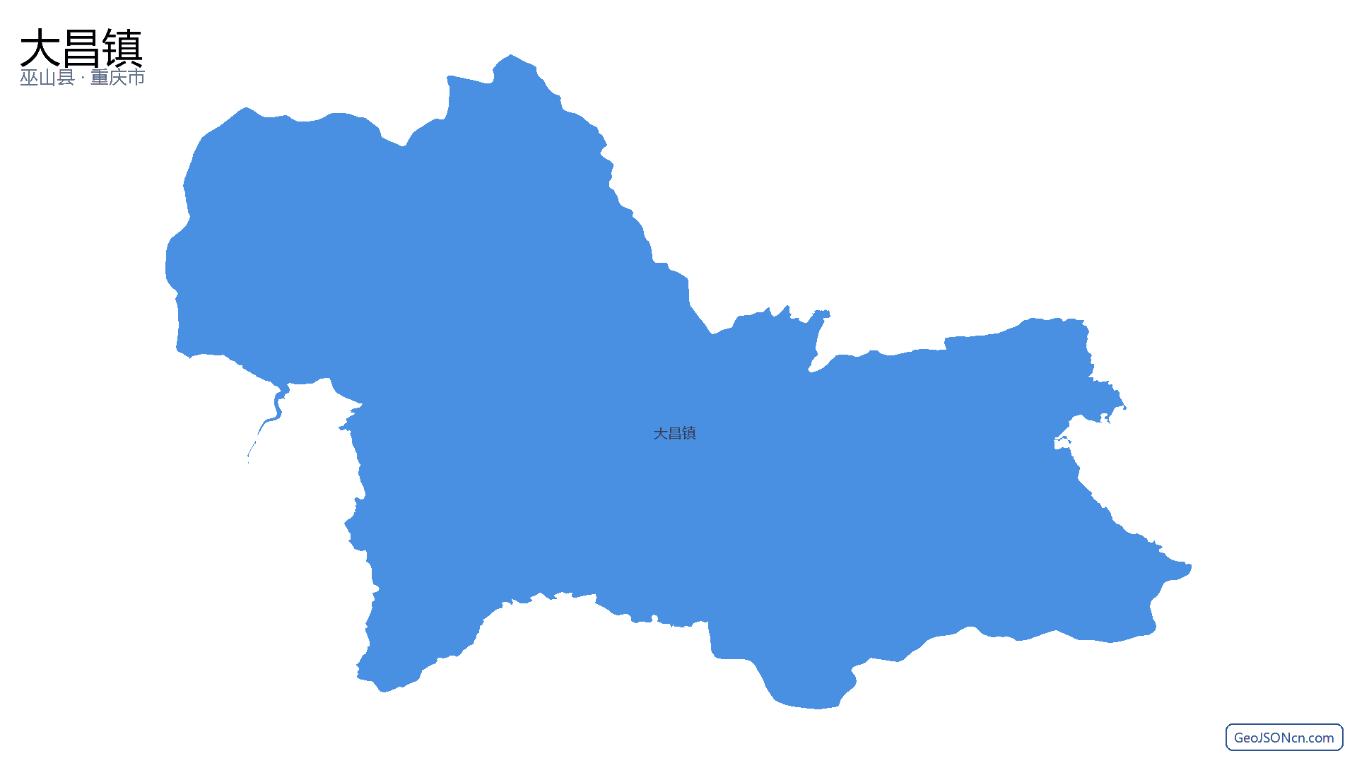 大昌镇行政区划边界地图（巫山县·重庆市）,提供GeoJSON、SHP矢量边界数据下载及高清地图大图(PNG/JPG) - GeoJSONcn.com