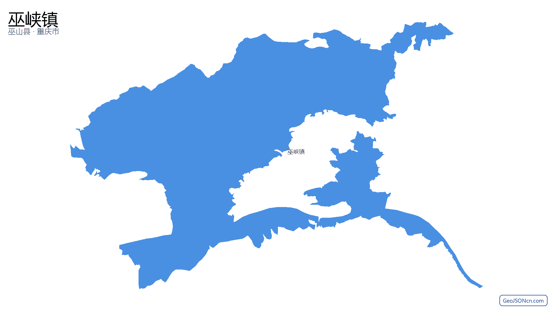 巫峡镇行政区划边界地图(巫山县·重庆市),提供GeoJSON、SHP矢量边界数据下载及高清地图大图(PNG/JPG) - GeoJSONcn.com