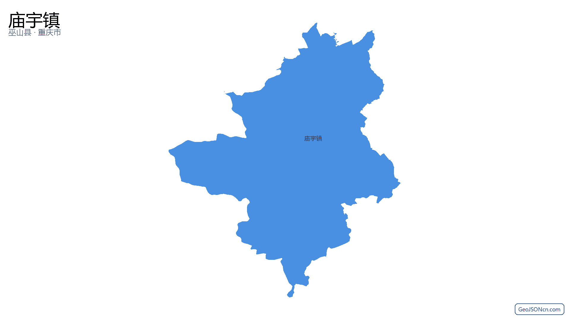 庙宇镇行政区划边界地图（巫山县·重庆市）,提供GeoJSON、SHP矢量边界数据下载及高清地图大图(PNG/JPG) - GeoJSONcn.com