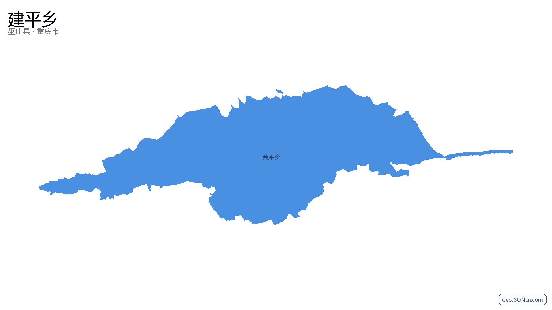 建平乡行政区划边界地图（巫山县·重庆市）,提供GeoJSON、SHP矢量边界数据下载及高清地图大图(PNG/JPG) - GeoJSONcn.com