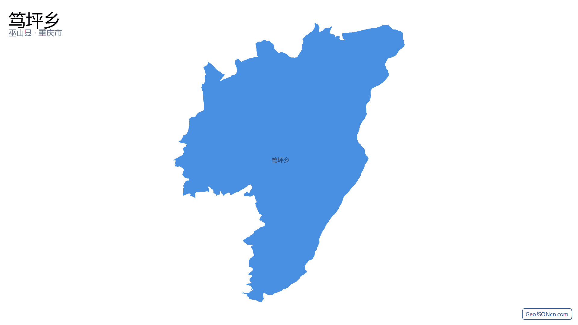 笃坪乡行政区划边界地图（巫山县·重庆市）,提供GeoJSON、SHP矢量边界数据下载及高清地图大图(PNG/JPG) - GeoJSONcn.com