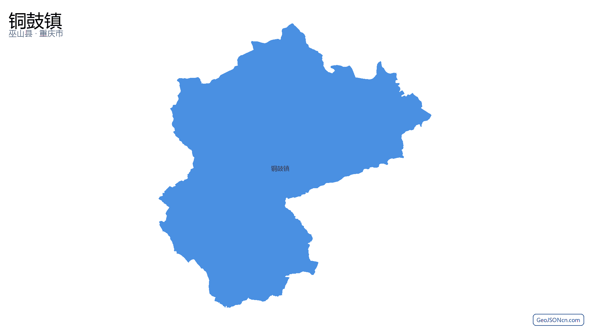 铜鼓镇行政区划边界地图（巫山县·重庆市）,提供GeoJSON、SHP矢量边界数据下载及高清地图大图(PNG/JPG) - GeoJSONcn.com