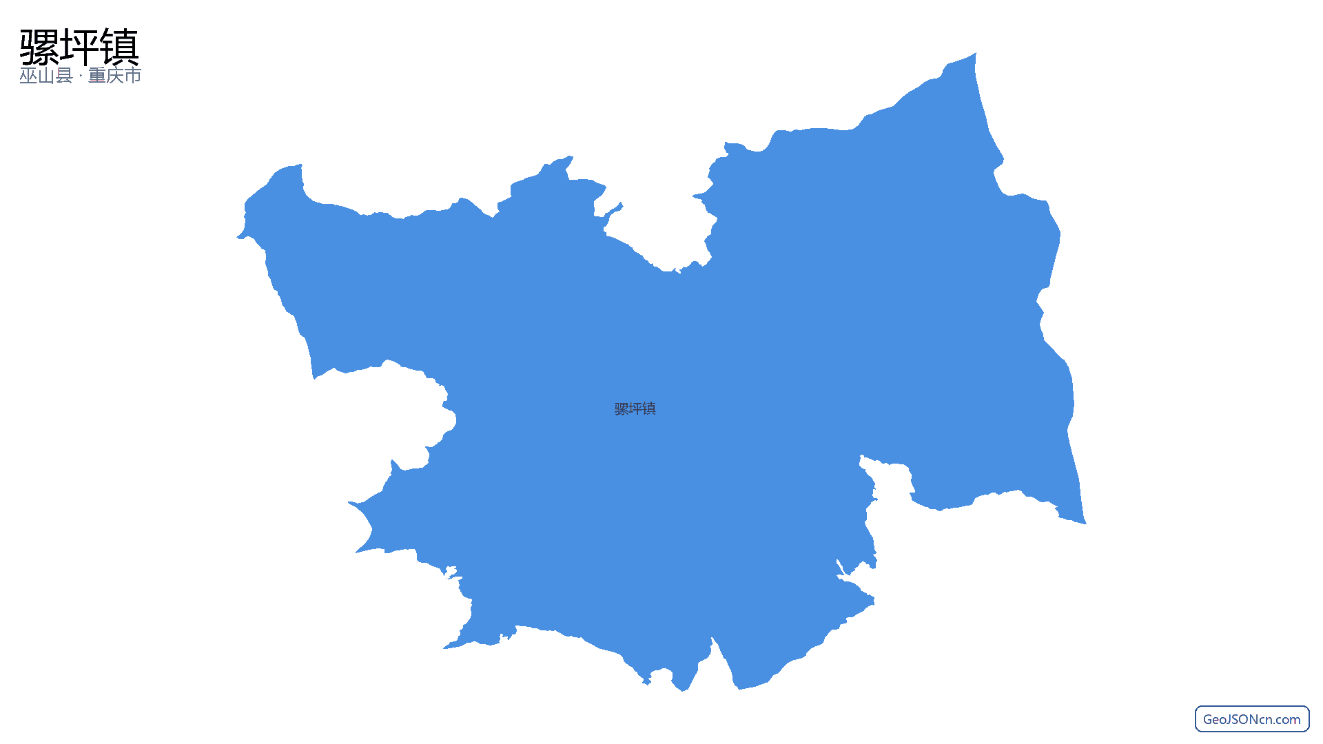骡坪镇行政区划边界地图（巫山县·重庆市）,提供GeoJSON、SHP矢量边界数据下载及高清地图大图(PNG/JPG) - GeoJSONcn.com