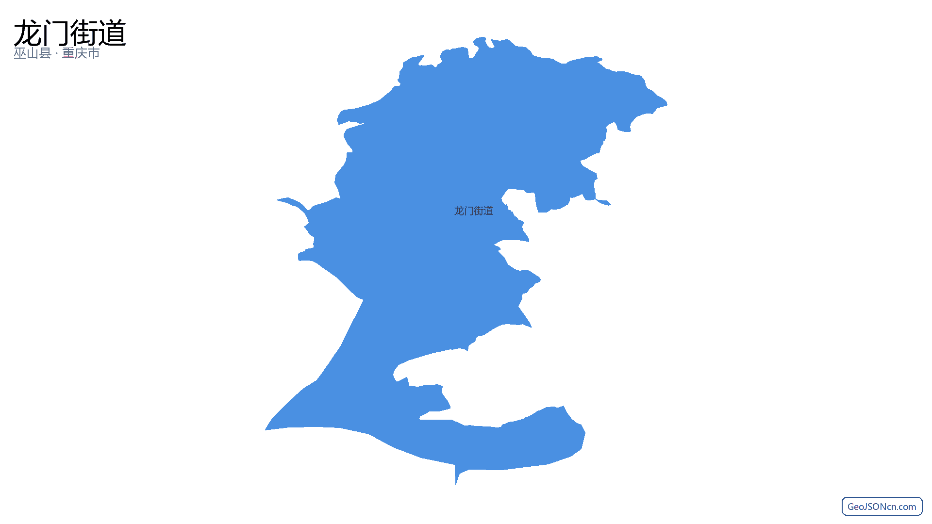 龙门街道行政区划边界地图（巫山县·重庆市）,提供GeoJSON、SHP矢量边界数据下载及高清地图大图(PNG/JPG) - GeoJSONcn.com