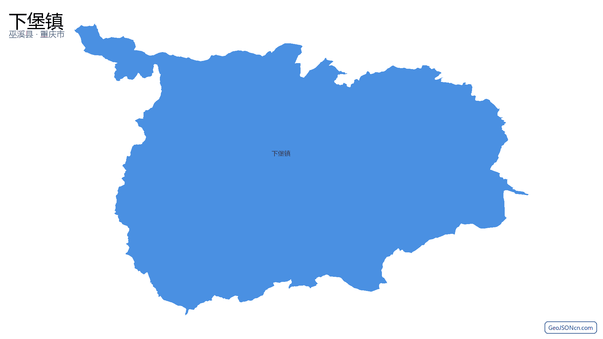 下堡镇行政区划边界地图(巫溪县·重庆市),提供GeoJSON、SHP矢量边界数据下载及高清地图大图(PNG/JPG) - GeoJSONcn.com
