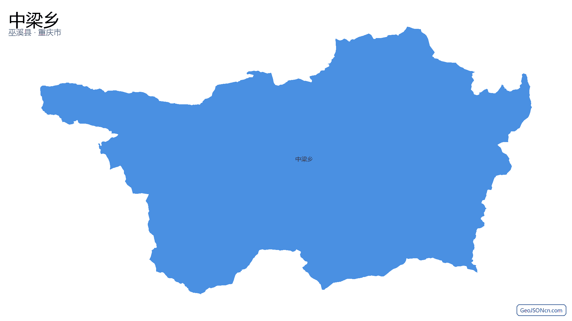 中梁乡行政区划边界地图(巫溪县·重庆市),提供GeoJSON、SHP矢量边界数据下载及高清地图大图(PNG/JPG) - GeoJSONcn.com