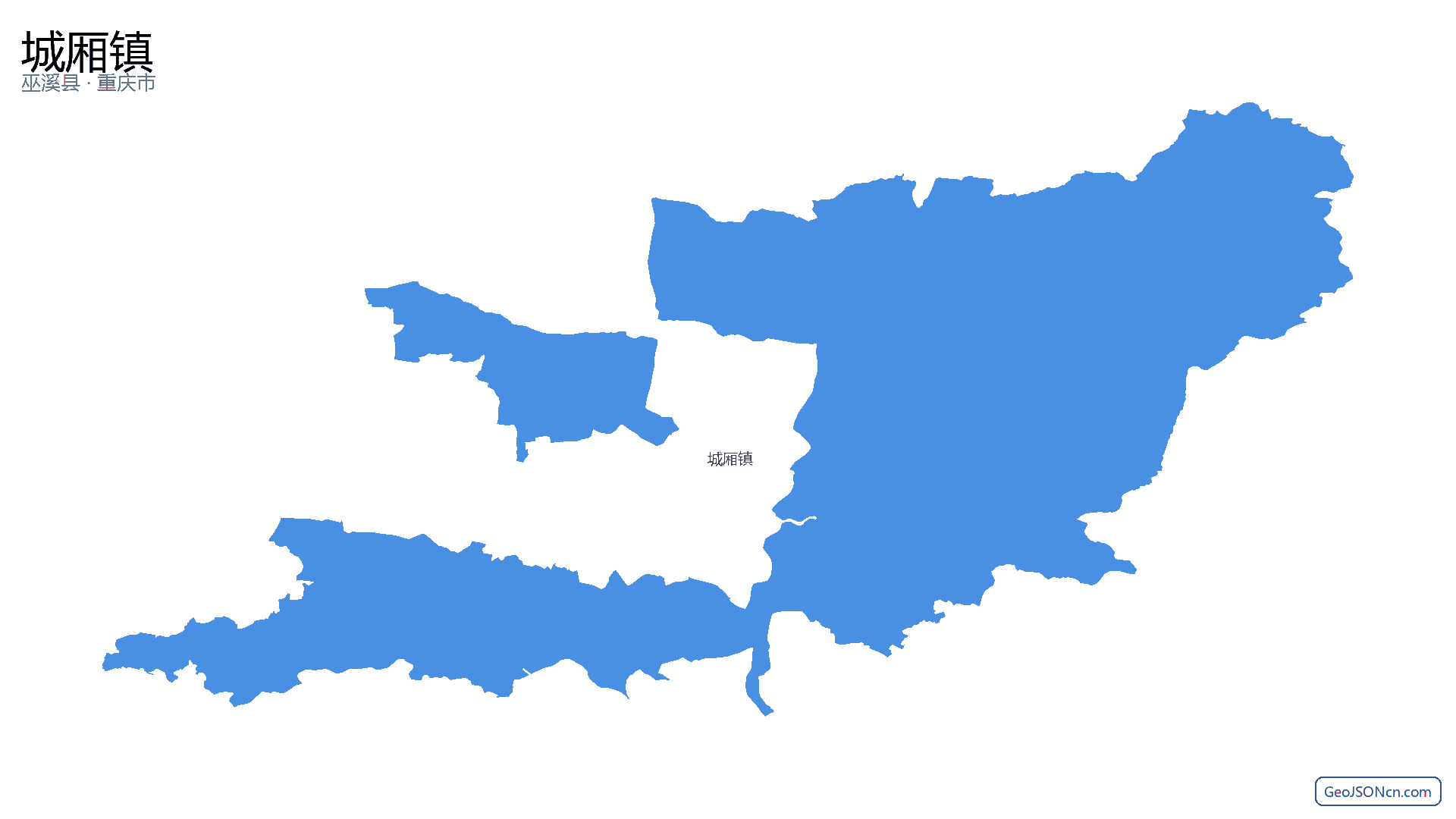 城厢镇行政区划边界地图(巫溪县·重庆市),提供GeoJSON、SHP矢量边界数据下载及高清地图大图(PNG/JPG) - GeoJSONcn.com
