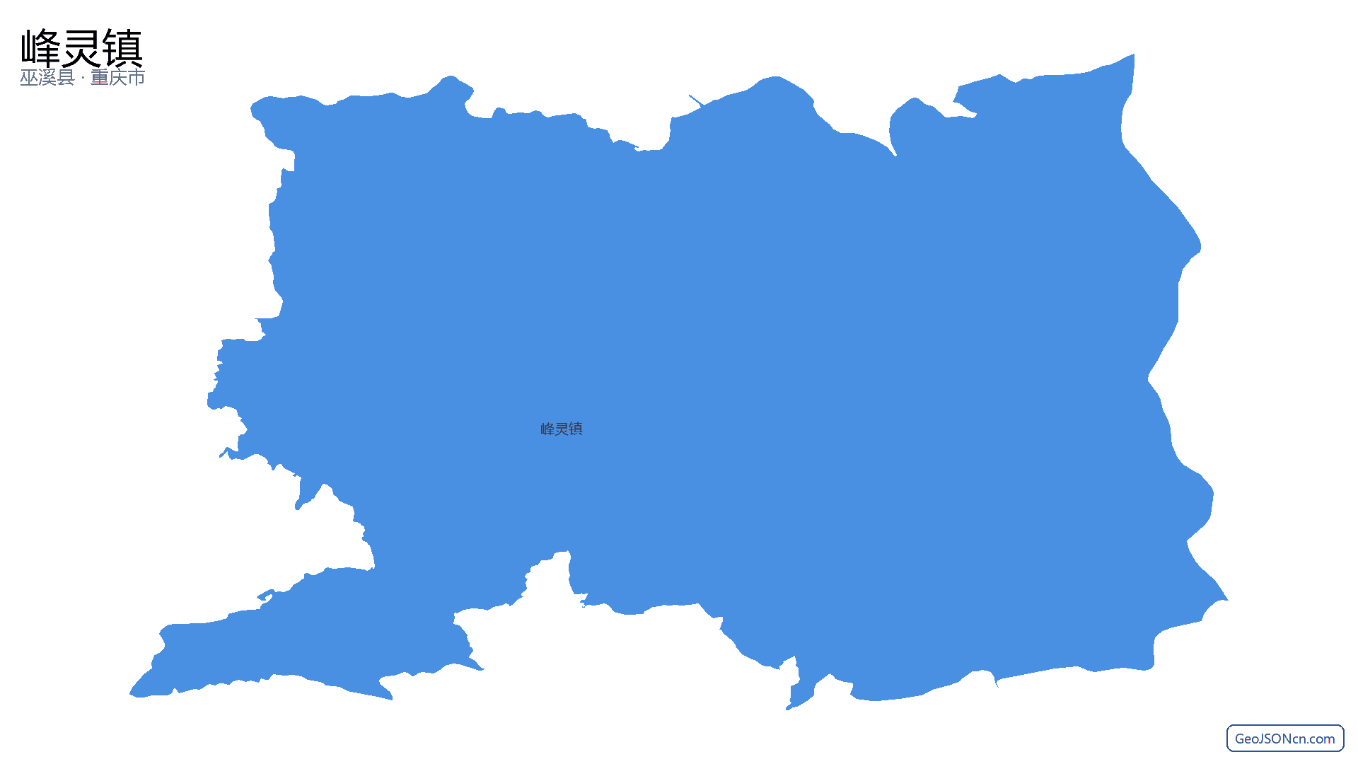 峰灵镇行政区划边界地图(巫溪县·重庆市),提供GeoJSON、SHP矢量边界数据下载及高清地图大图(PNG/JPG) - GeoJSONcn.com