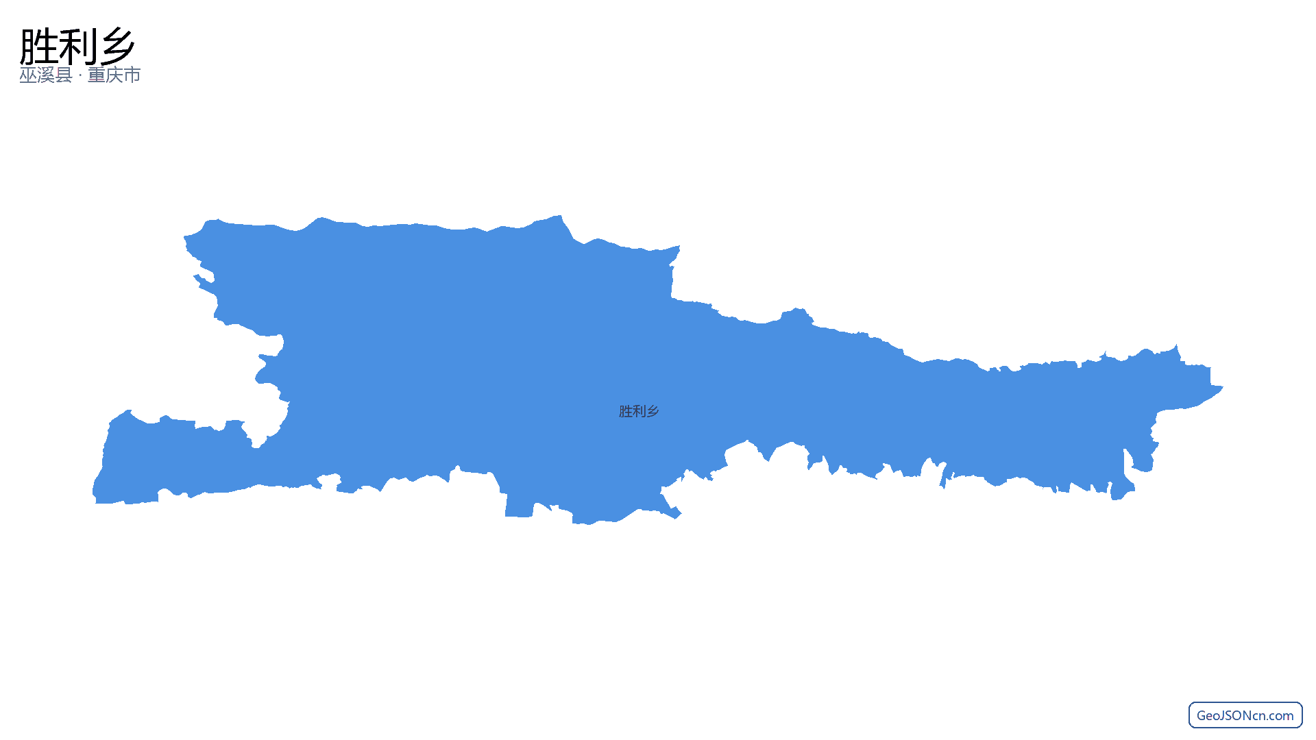 胜利乡行政区划边界地图（巫溪县·重庆市）,提供GeoJSON、SHP矢量边界数据下载及高清地图大图(PNG/JPG) - GeoJSONcn.com