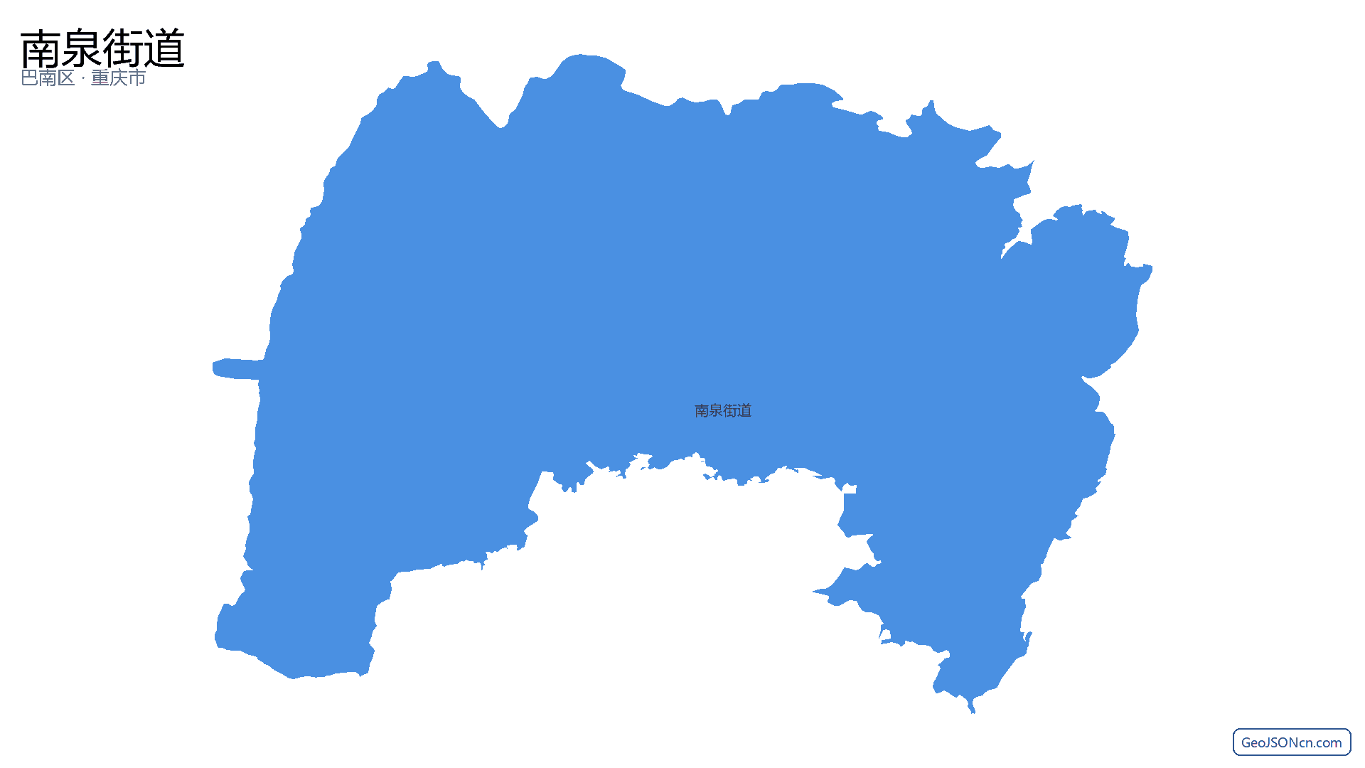 南泉街道行政区划边界地图(巴南区·重庆市),提供GeoJSON、SHP矢量边界数据下载及高清地图大图(PNG/JPG) - GeoJSONcn.com