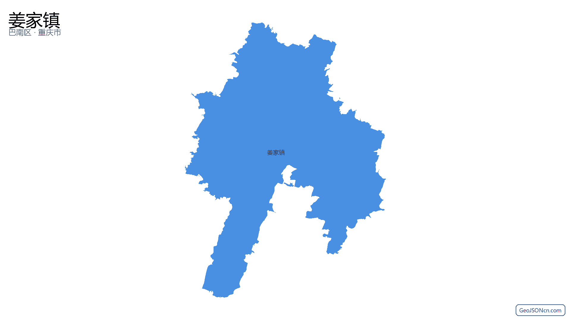 姜家镇行政区划边界地图（巴南区·重庆市）,提供GeoJSON、SHP矢量边界数据下载及高清地图大图(PNG/JPG) - GeoJSONcn.com