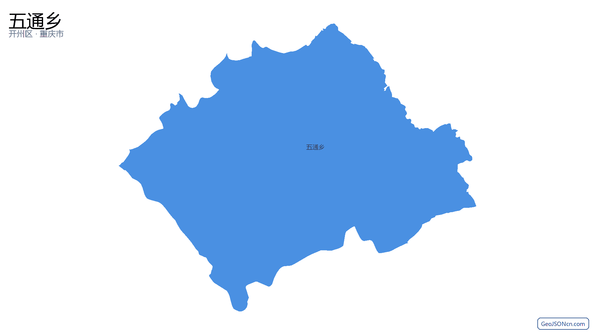 五通乡行政区划边界地图（开州区·重庆市）,提供GeoJSON、SHP矢量边界数据下载及高清地图大图(PNG/JPG) - GeoJSONcn.com