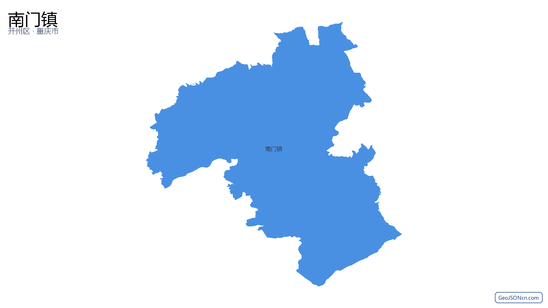 南门镇行政区划边界地图（开州区·重庆市）,提供GeoJSON、SHP矢量边界数据下载及高清地图大图(PNG/JPG) - GeoJSONcn.com