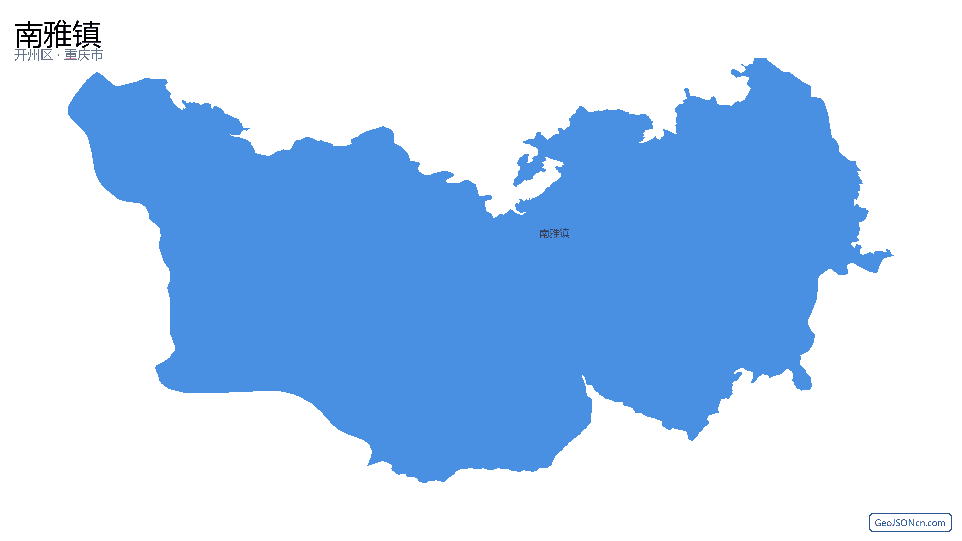 南雅镇行政区划边界地图（开州区·重庆市）,提供GeoJSON、SHP矢量边界数据下载及高清地图大图(PNG/JPG) - GeoJSONcn.com