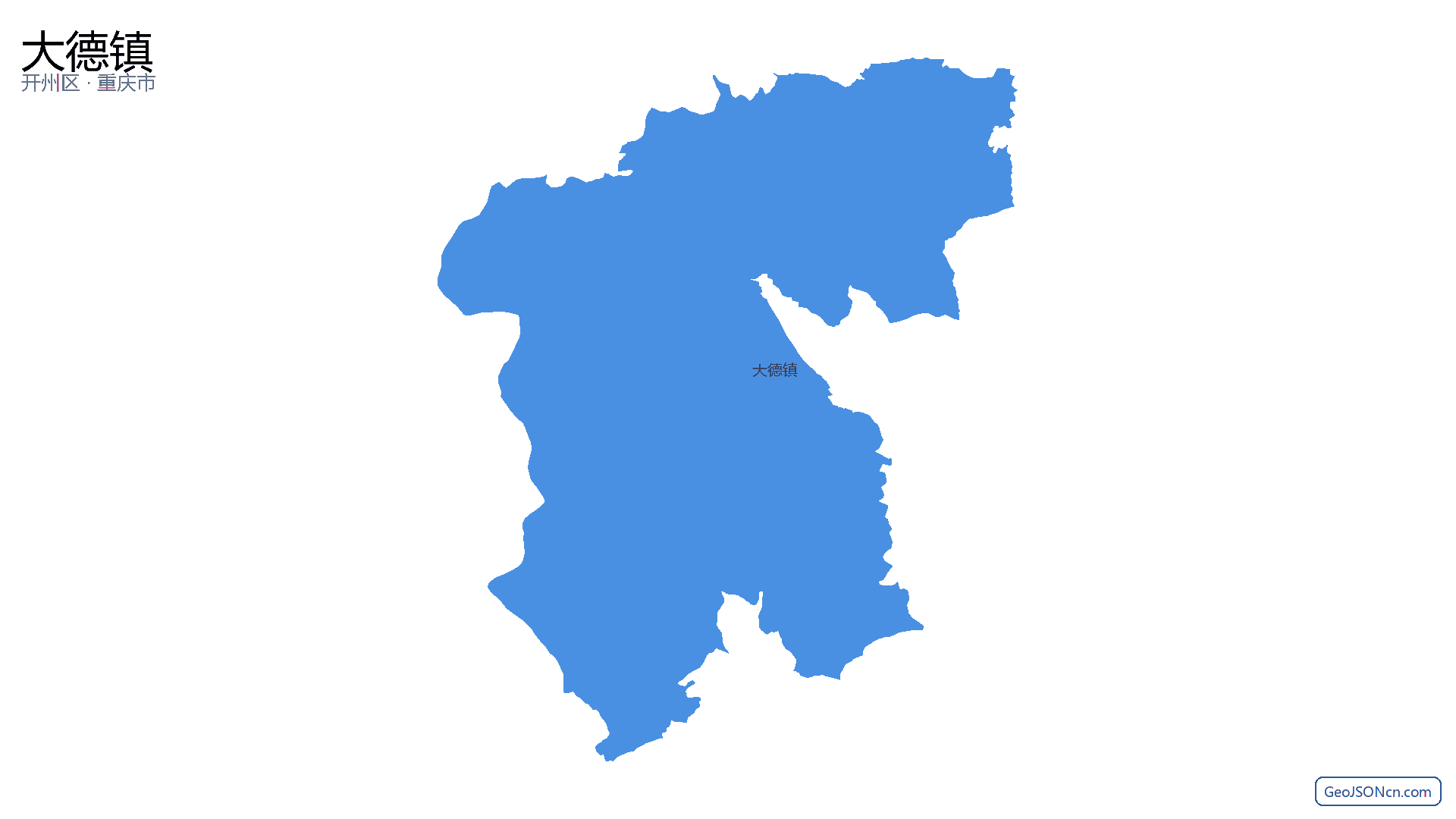大德镇行政区划边界地图（开州区·重庆市）,提供GeoJSON、SHP矢量边界数据下载及高清地图大图(PNG/JPG) - GeoJSONcn.com