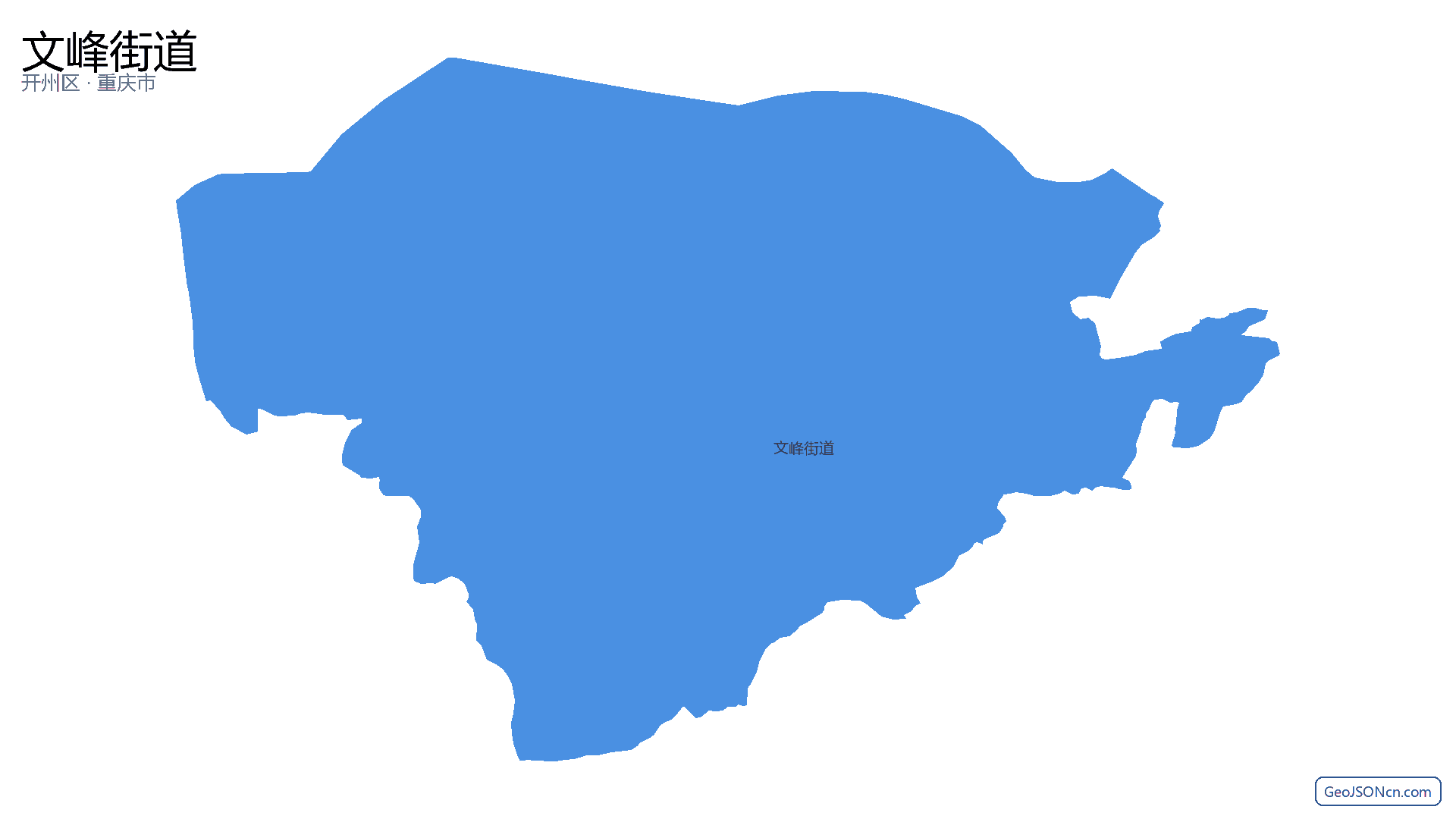 文峰街道行政区划边界地图（开州区·重庆市）,提供GeoJSON、SHP矢量边界数据下载及高清地图大图(PNG/JPG) - GeoJSONcn.com