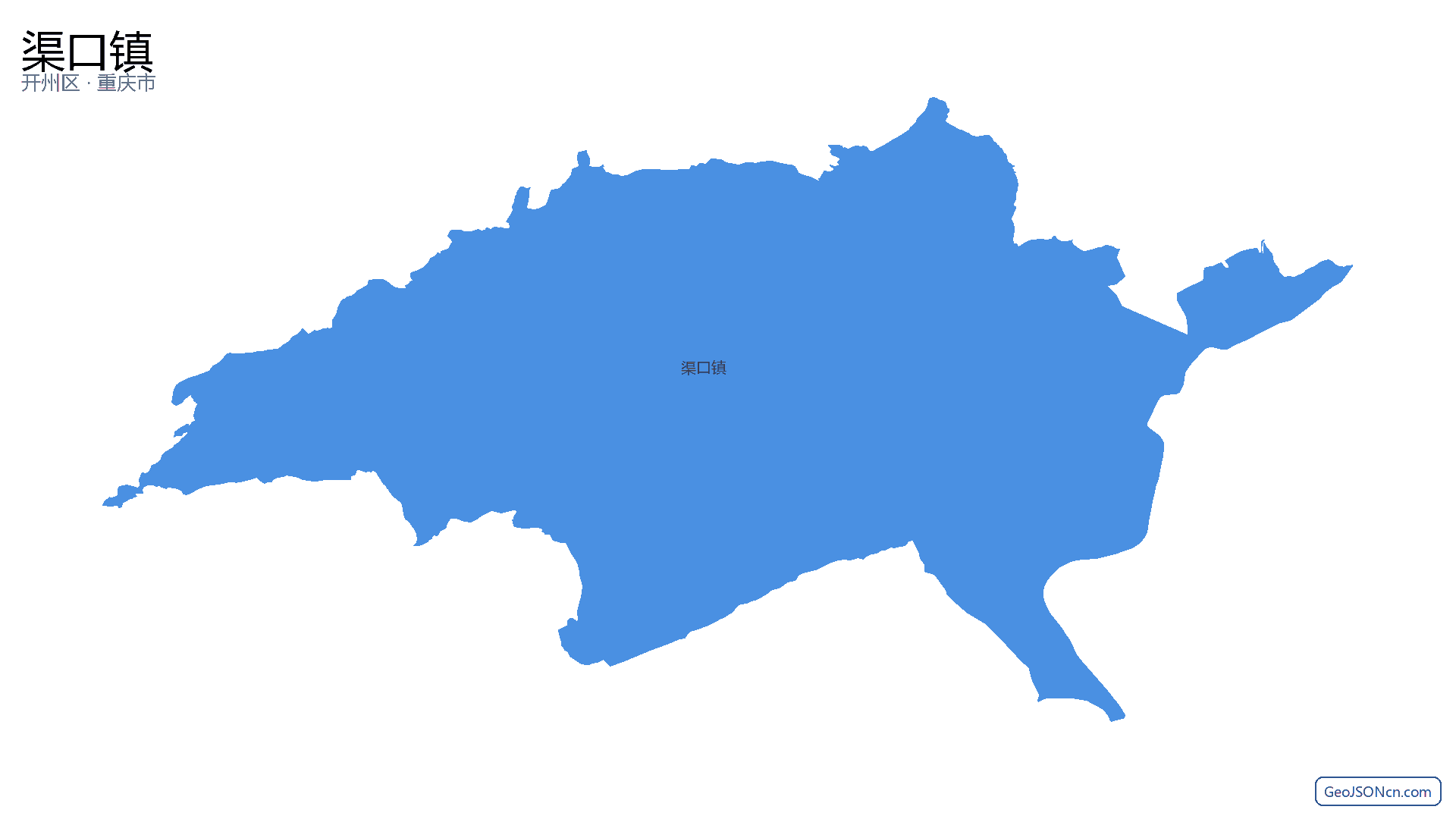 渠口镇行政区划边界地图（开州区·重庆市）,提供GeoJSON、SHP矢量边界数据下载及高清地图大图(PNG/JPG) - GeoJSONcn.com