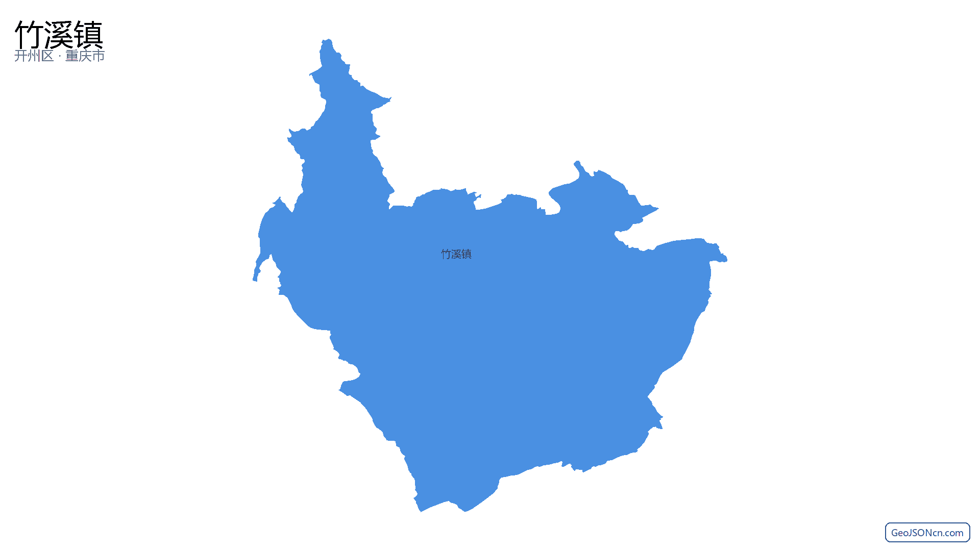 竹溪镇行政区划边界地图（开州区·重庆市）,提供GeoJSON、SHP矢量边界数据下载及高清地图大图(PNG/JPG) - GeoJSONcn.com