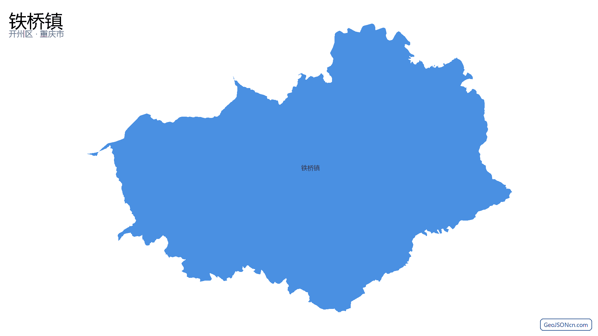 铁桥镇行政区划边界地图（开州区·重庆市）,提供GeoJSON、SHP矢量边界数据下载及高清地图大图(PNG/JPG) - GeoJSONcn.com