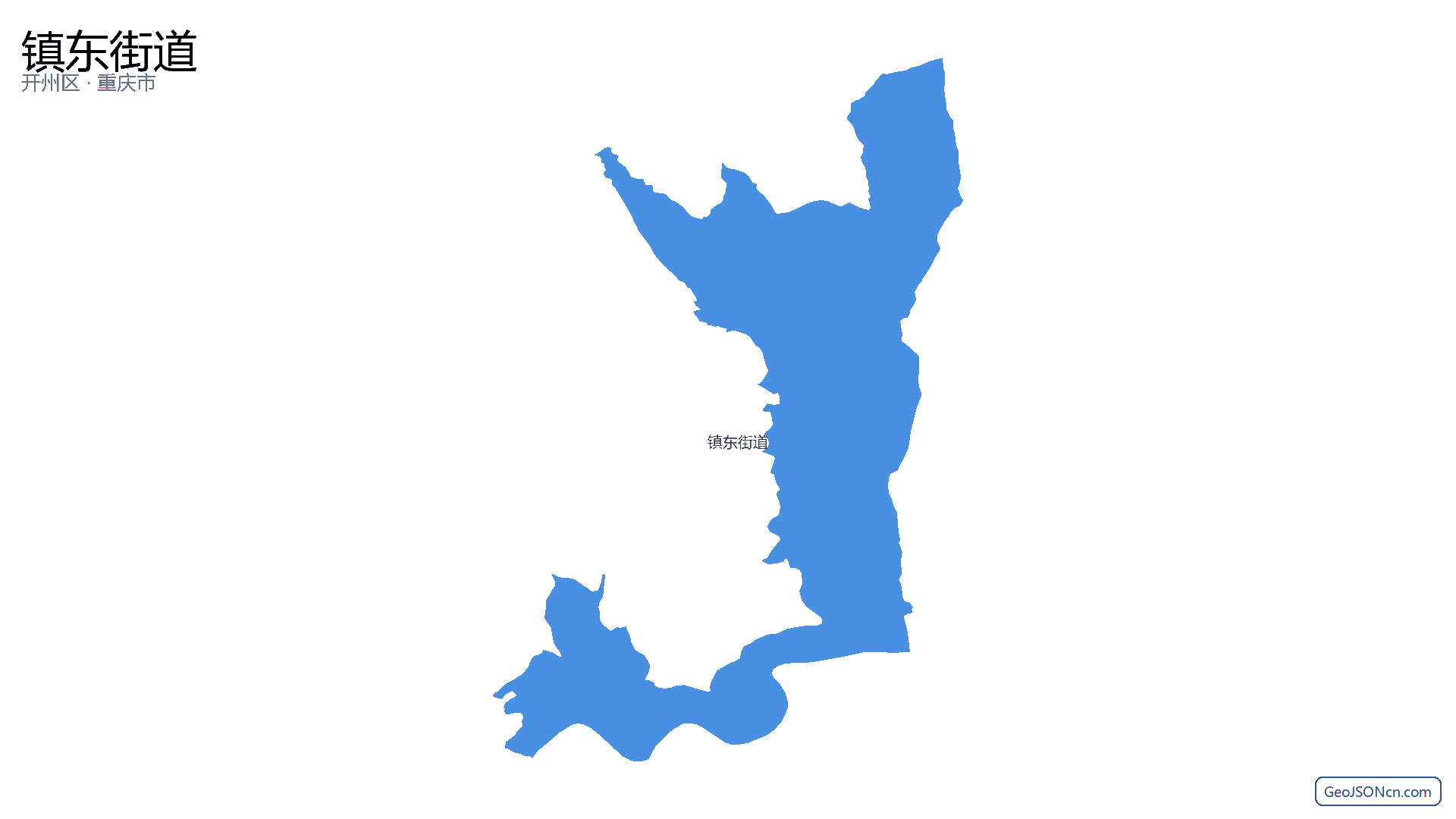 镇东街道行政区划边界地图（开州区·重庆市）,提供GeoJSON、SHP矢量边界数据下载及高清地图大图(PNG/JPG) - GeoJSONcn.com