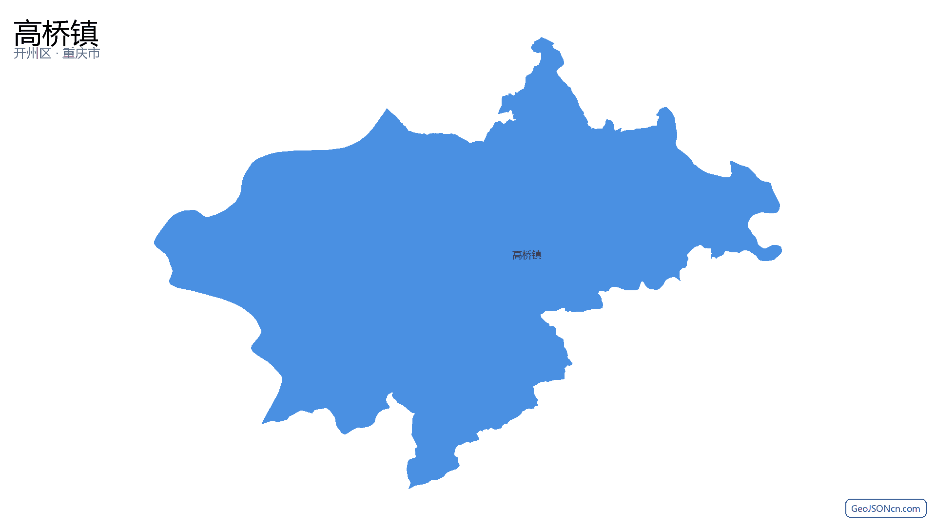 高桥镇行政区划边界地图（开州区·重庆市）,提供GeoJSON、SHP矢量边界数据下载及高清地图大图(PNG/JPG) - GeoJSONcn.com