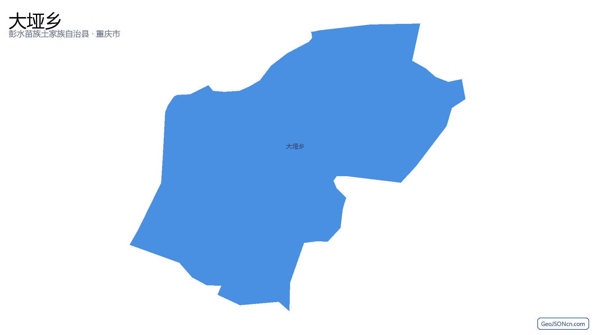 大垭乡行政区划边界地图（彭水苗族土家族自治县·重庆市）,提供GeoJSON、SHP矢量边界数据下载及高清地图大图(PNG/JPG) - GeoJSONcn.com