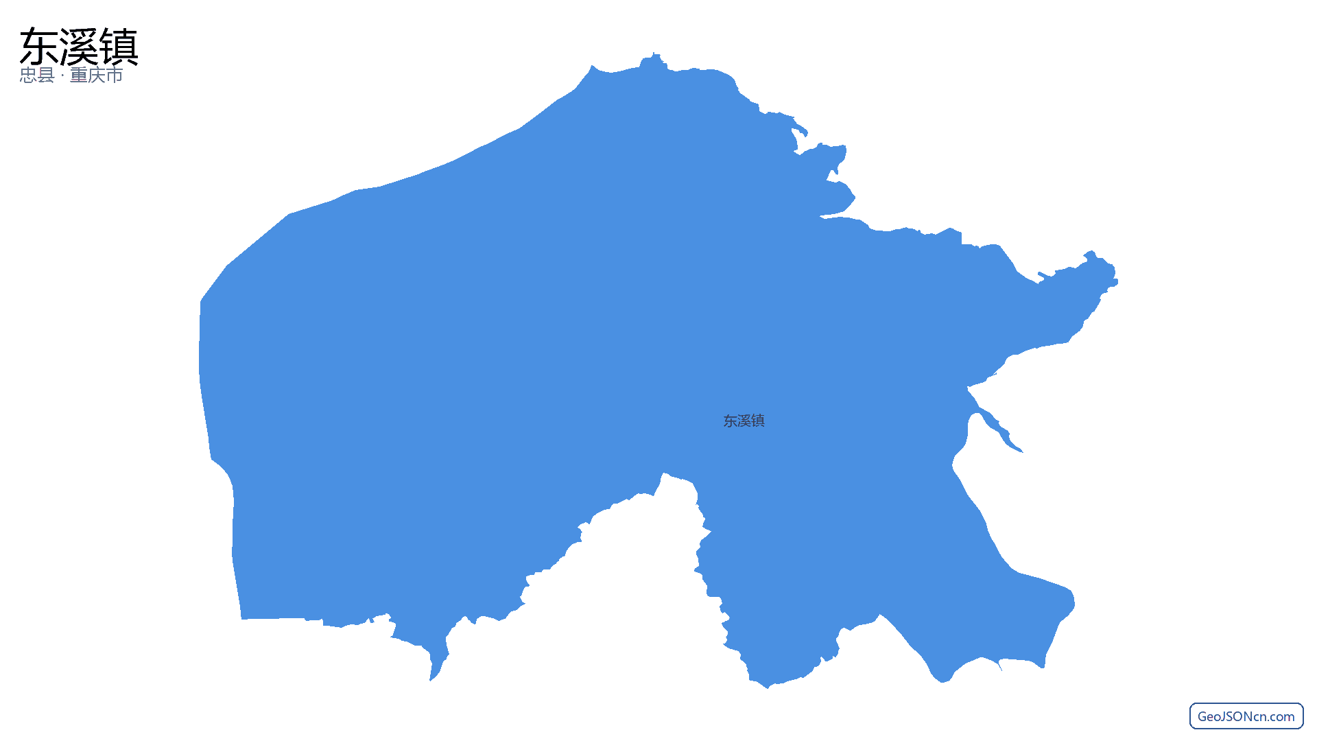 东溪镇行政区划边界地图(忠县·重庆市),提供GeoJSON、SHP矢量边界数据下载及高清地图大图(PNG/JPG) - GeoJSONcn.com
